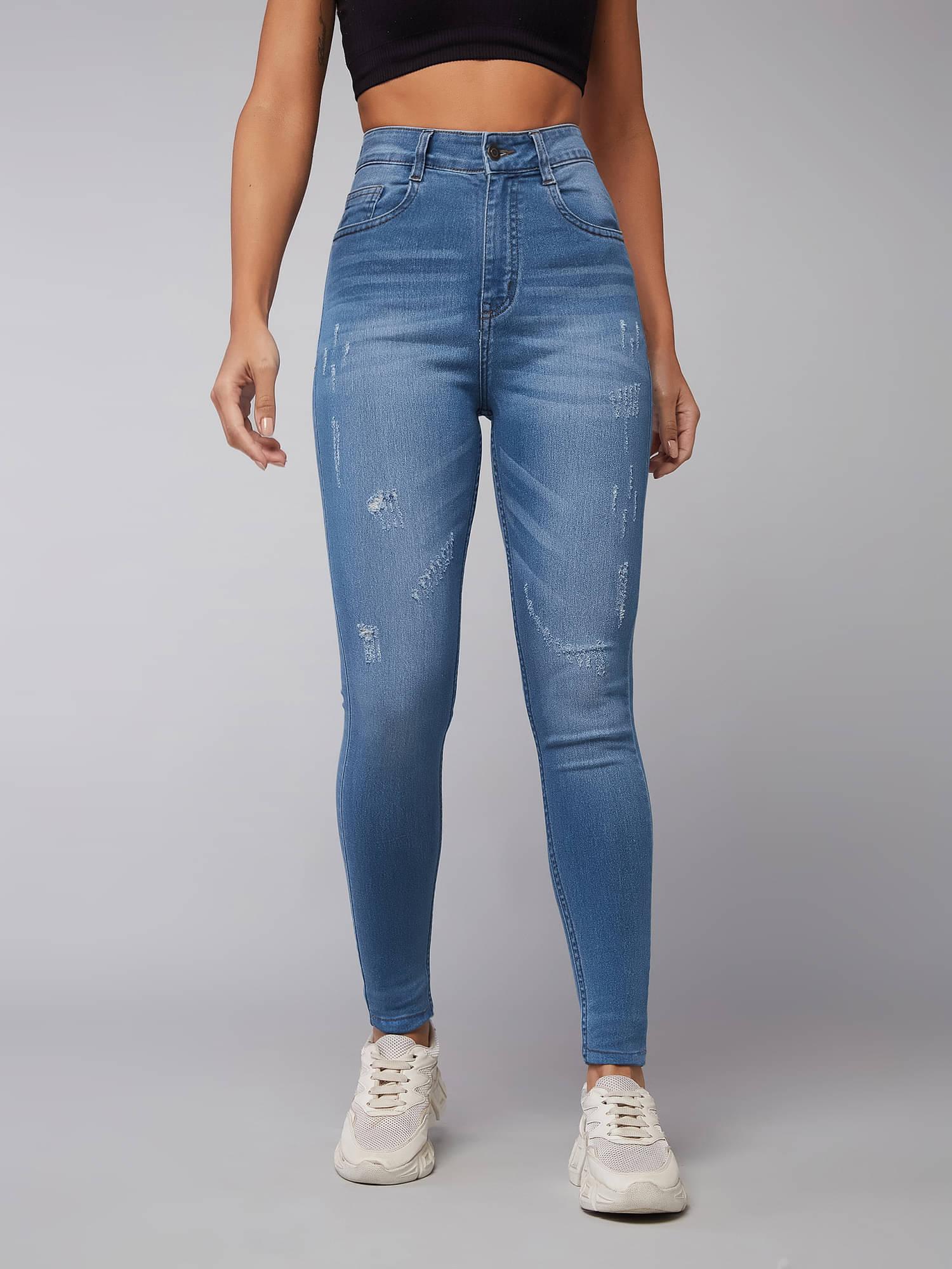     			Miss Chase Women's Skinny Fit High-Rise Jeans ( Blue )