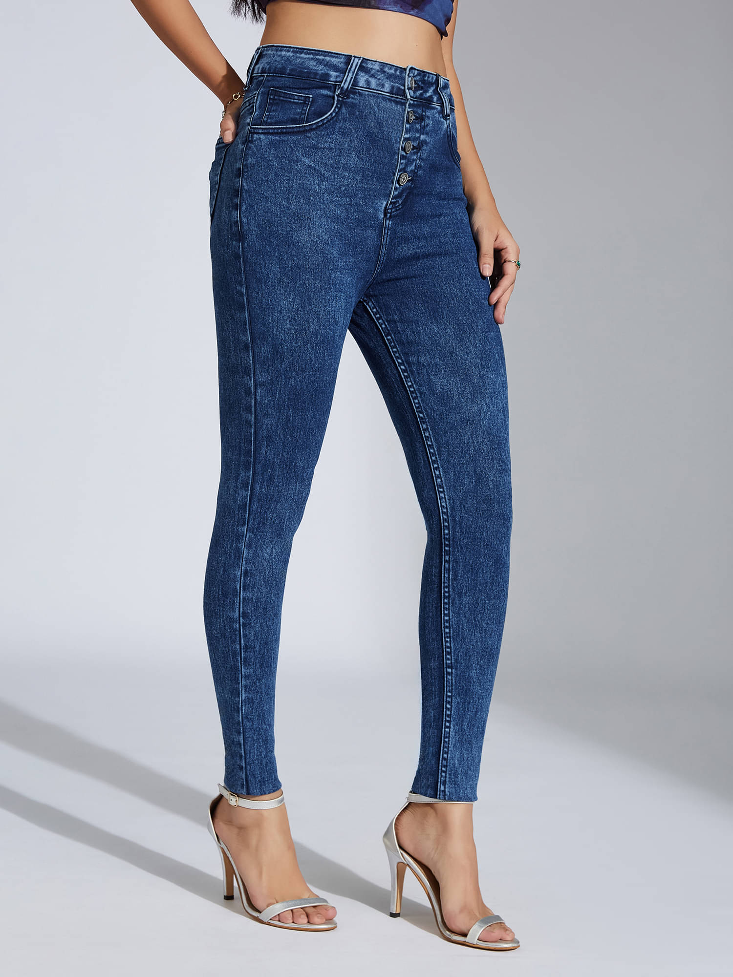     			Miss Chase Women's Skinny Fit High-Rise Jeans ( Blue )