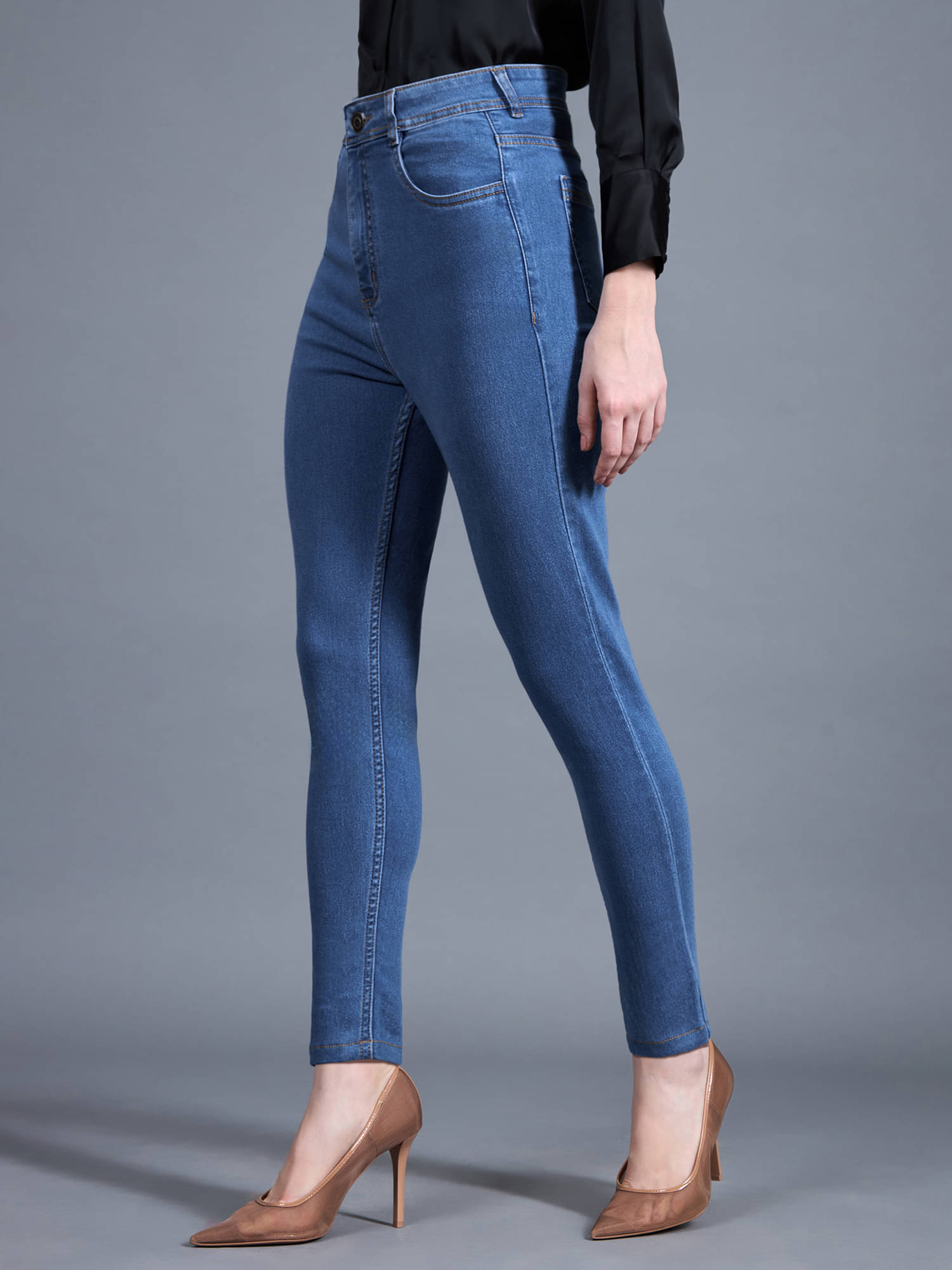     			Miss Chase Women's Skinny Fit High-Rise Jeans ( Blue )