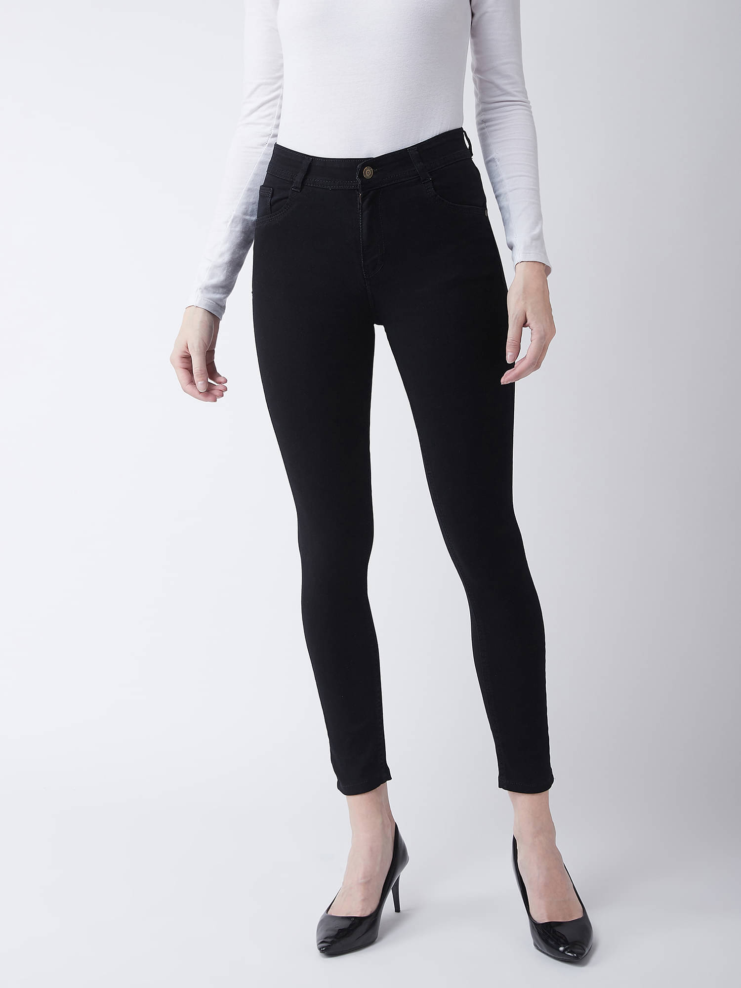     			Miss Chase Women's Slim Fit High-Rise Jeans ( Black )