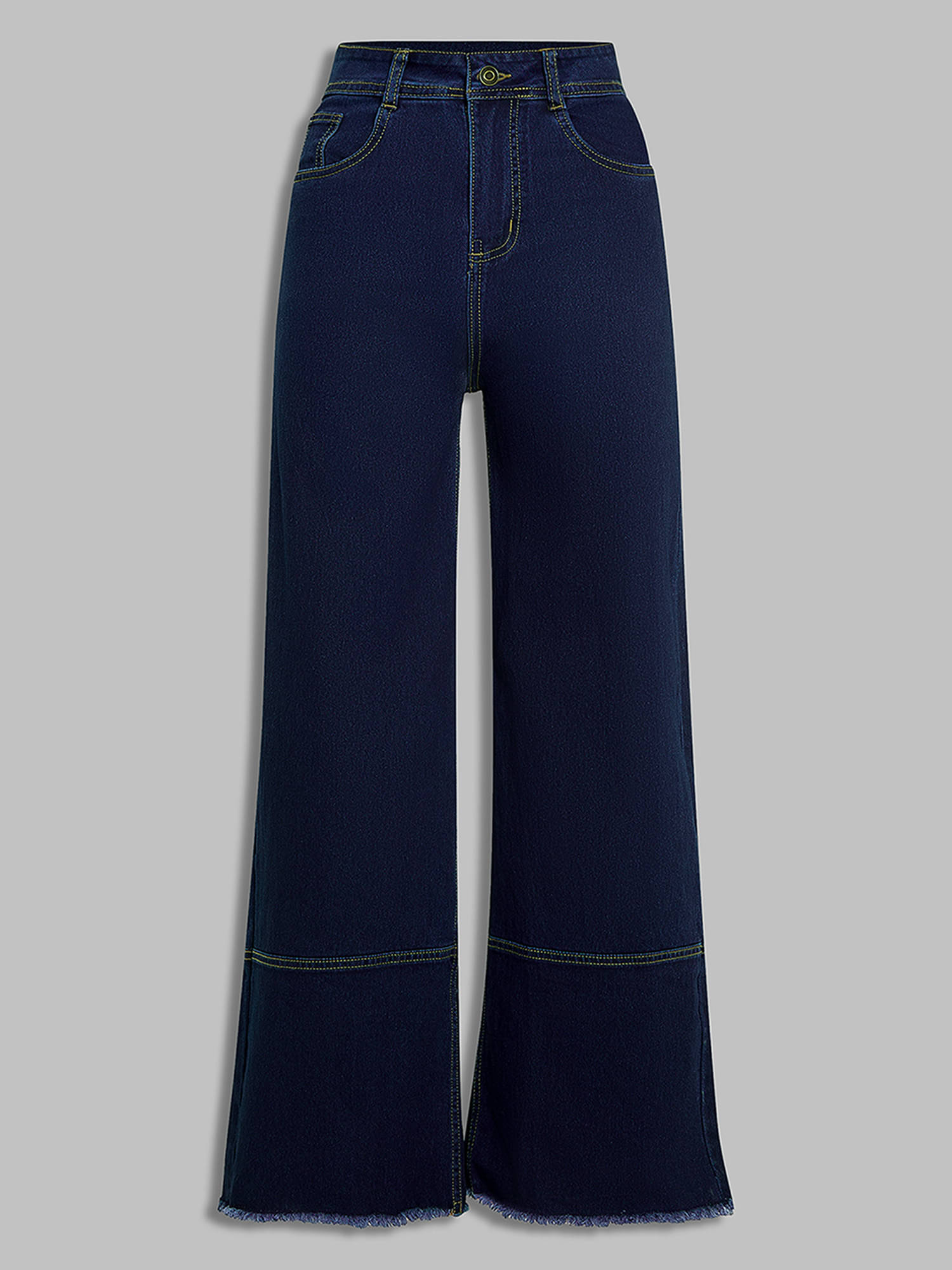     			Miss Chase Women's Wide Leg High-Rise Jeans ( Blue )