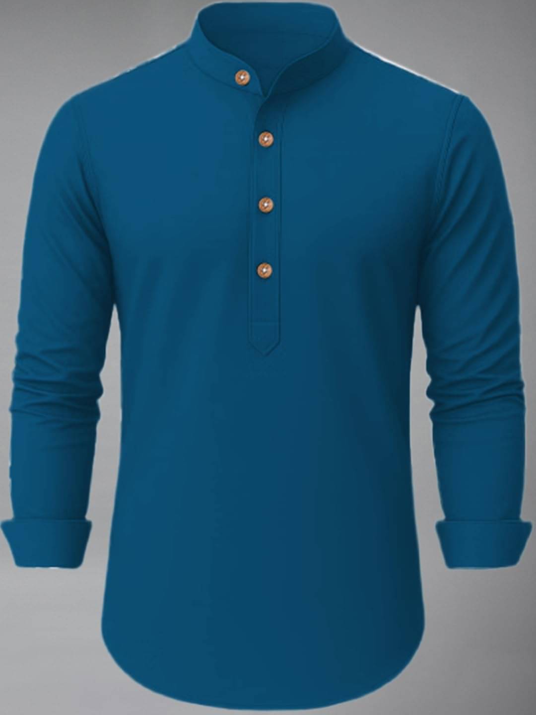 Navkanj Indigo Cotton Blend Men's Shirt Style Kurta ( Pack of 1 )     			Navkanj Indigo Cotton Blend Men's Shirt Style Kurta ( Pack of 1 )