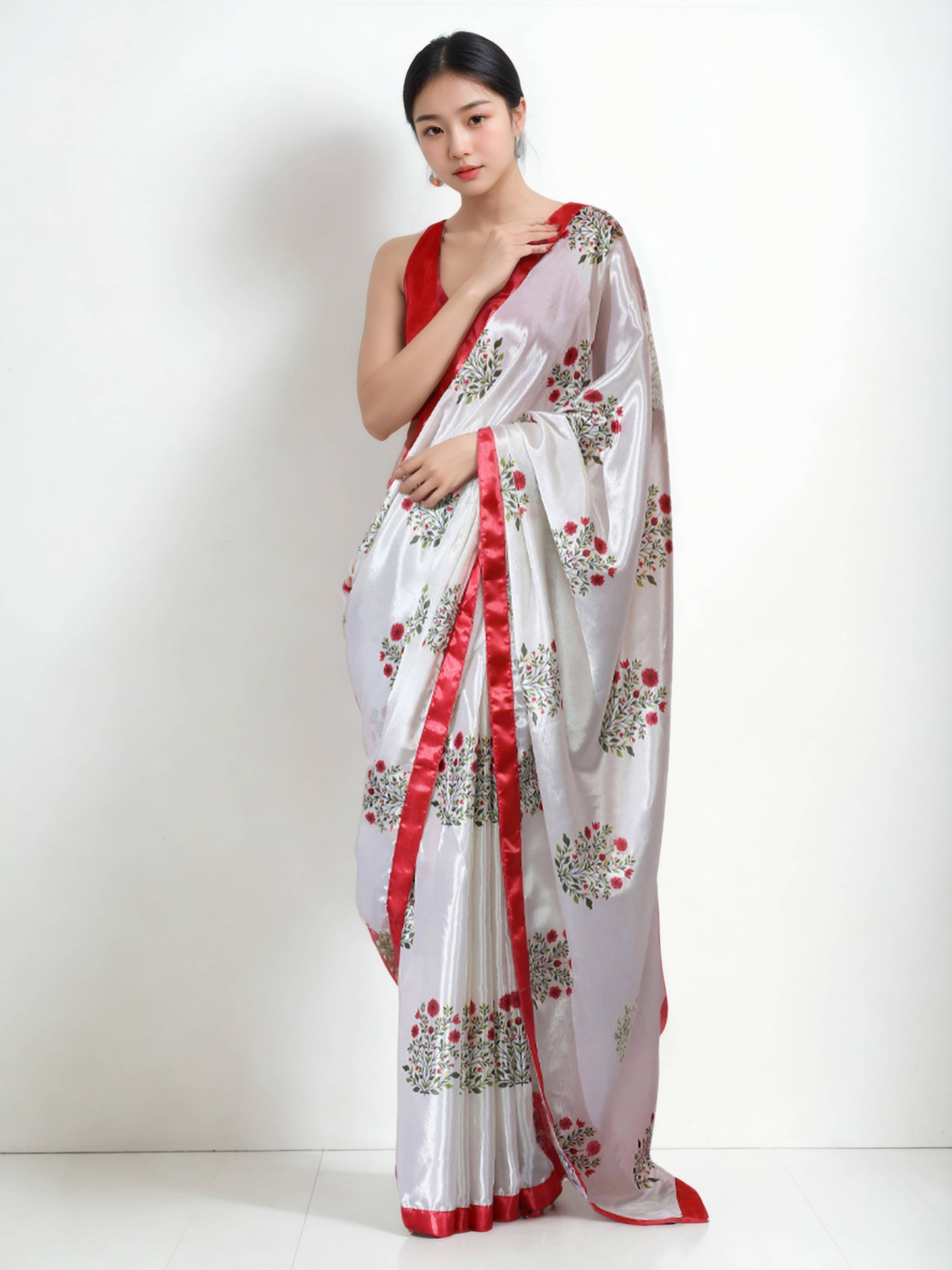     			PANZORA Chiffon Solid Regular Saree With Unstitched Blouse Piece ( Off White )