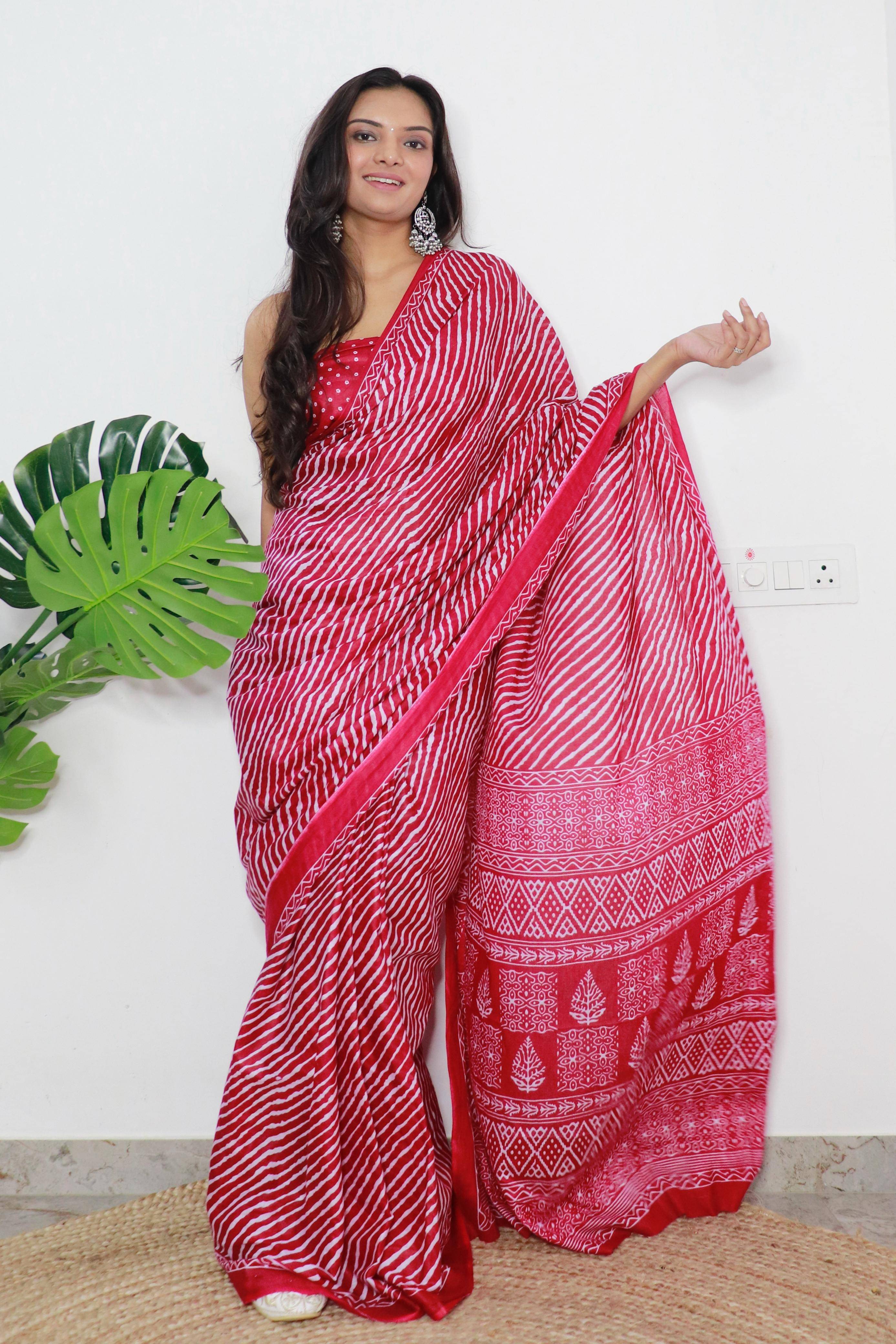     			PANZORA Cotton Blend Solid Regular Saree With Unstitched Blouse Piece ( Pink )