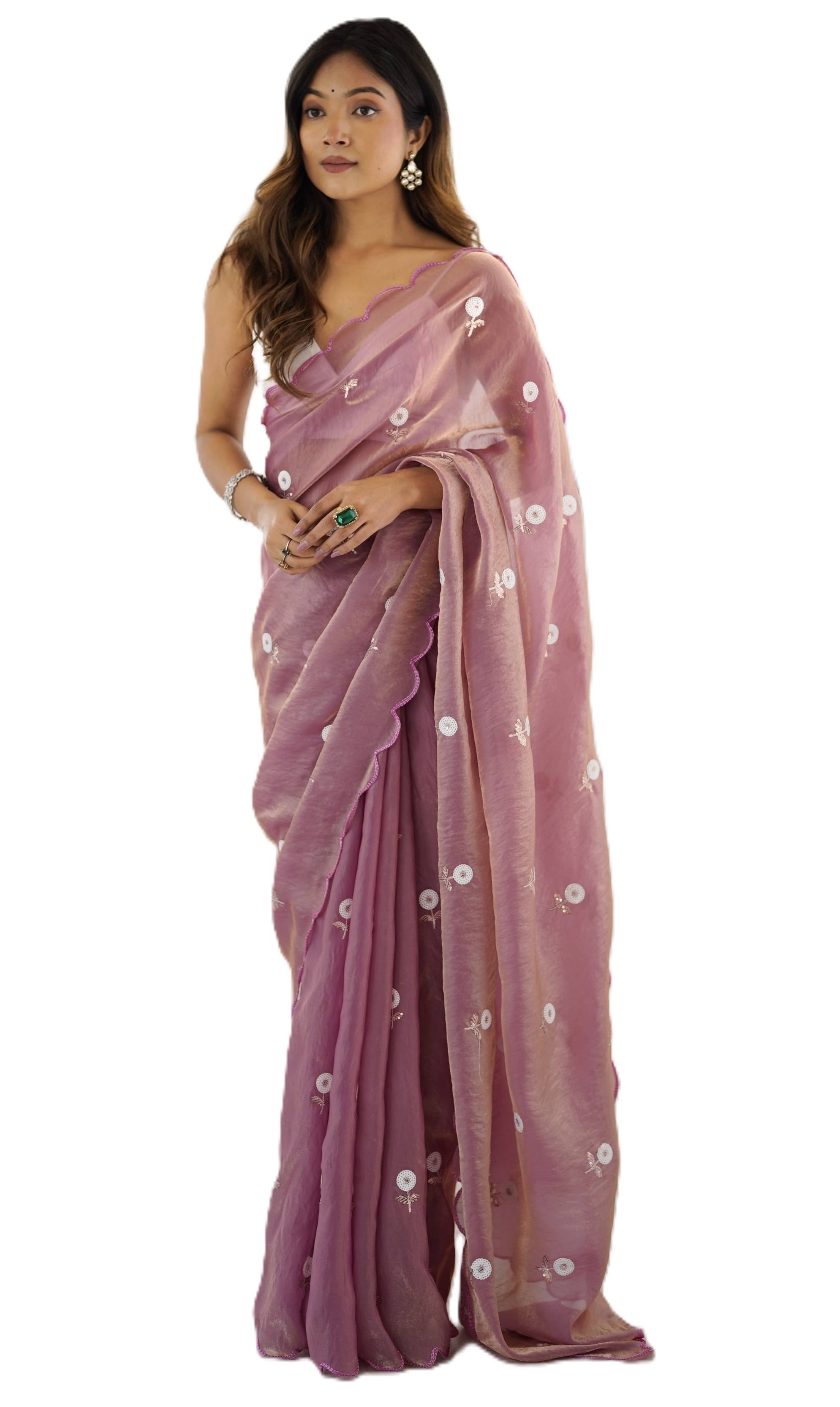 PANZORA Satin Solid Regular Saree With Unstitched Blouse Piece ( Lavender ) PANZORA Satin Solid Regular Saree With Unstitched Blouse Piece ( Lavender )