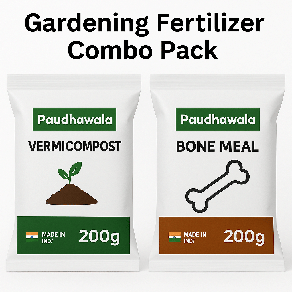 Paudhawala Super Combo – Vermicompost & Bone Meal 200g Each | Organic Fertilizer for Plant Growth, Flowering & Soil Health | 100% Natural Manure for Home & Kitchen Gardens Paudhawala Super Combo – Vermicompost & Bone Meal 200g Each | Organic Fertilizer for Plant Growth, Flowering & Soil Health | 100% Natural Manure for Home & Kitchen Gardens