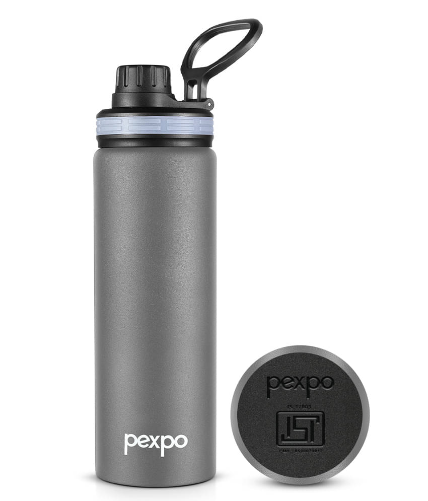     			Pexpo Aqua Sip Grey Stainless Steel Fridge Water Bottle 800 mL ( Set of 1 )
