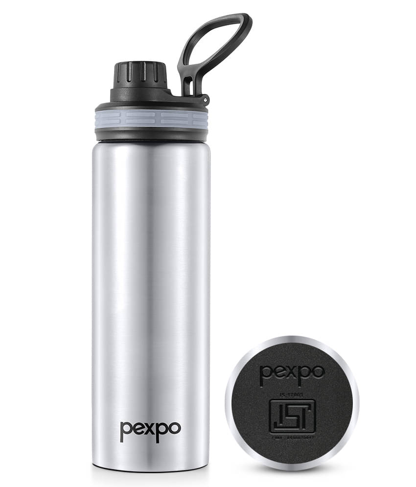     			Pexpo Aqua Sip Silver Stainless Steel Fridge Water Bottle 800 mL ( Set of 1 )