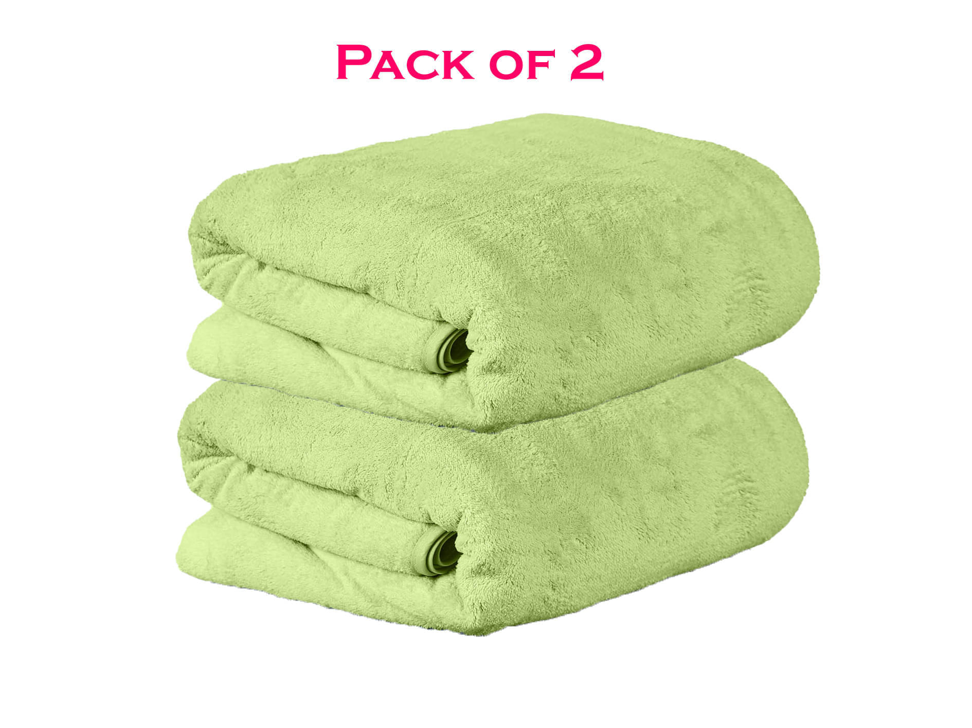     			Piera Pack of 2 Microfibre 500 -GSM Bath Towel ( Green )