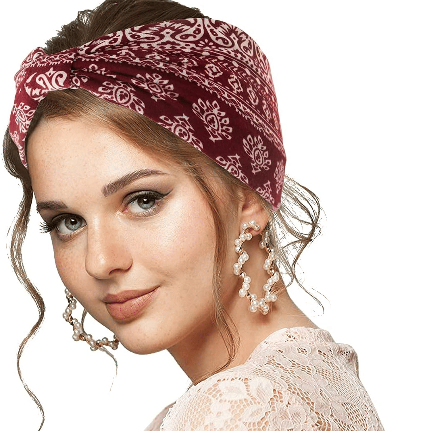     			Revernest Maroon Cotton Women's Headwrap ( Pack of 1 )