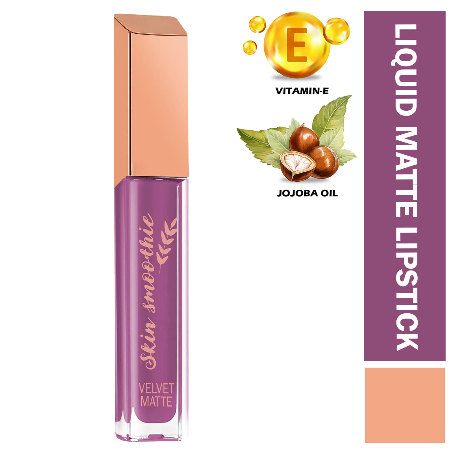     			SKIN SMOOTHIE Purple Matte Non Sticky Liquid Lipstick ( Pack of 1 )