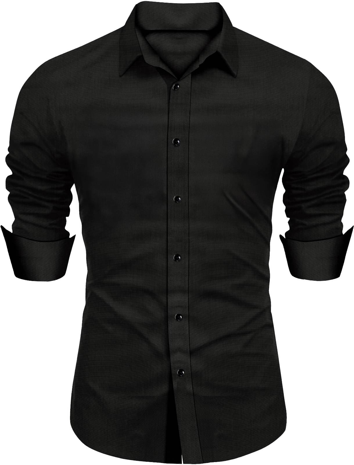     			Style Horizon Cotton Blend Regular Fit Full Sleeves Men's Formal Shirt - Black ( Pack of 1 )