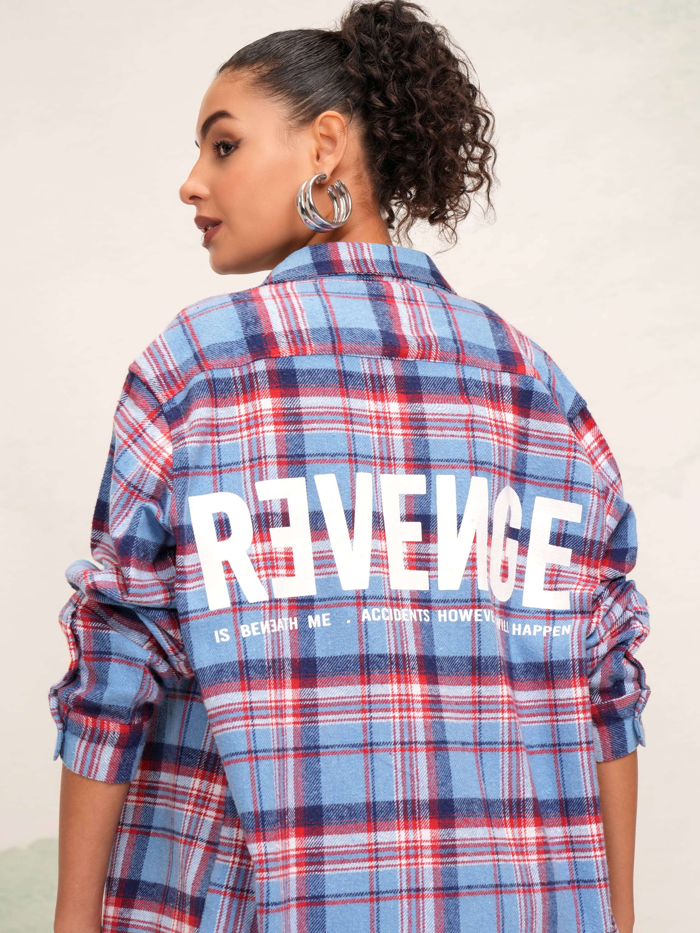 Tokyo Talkies Women Checked Cotton Blend Shirt ( Multicolor ) Tokyo Talkies Women Checked Cotton Blend Shirt ( Multicolor )