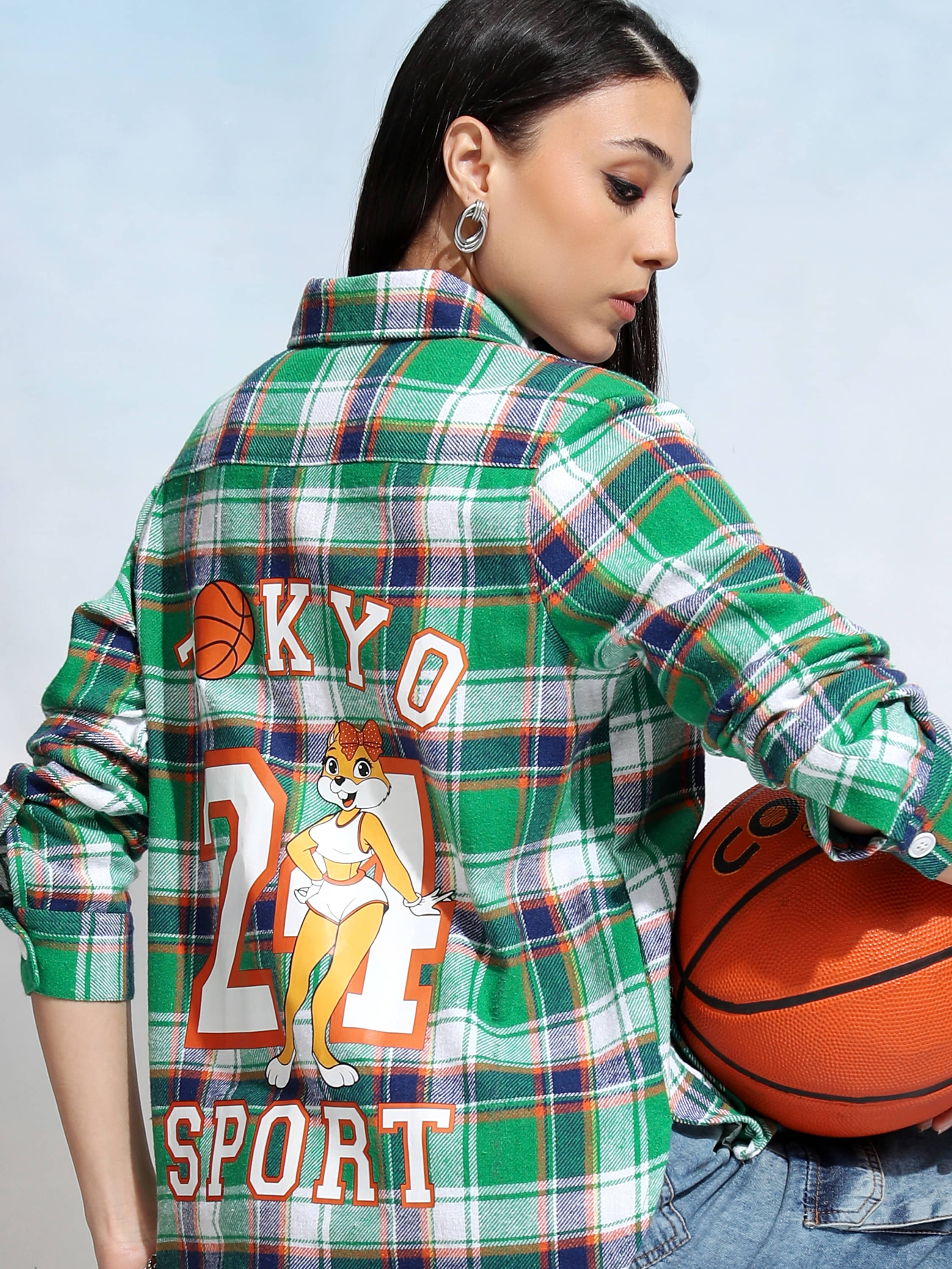 Tokyo Talkies Women Checked Cotton Blend Shirt ( Multicolor ) Tokyo Talkies Women Checked Cotton Blend Shirt ( Multicolor )