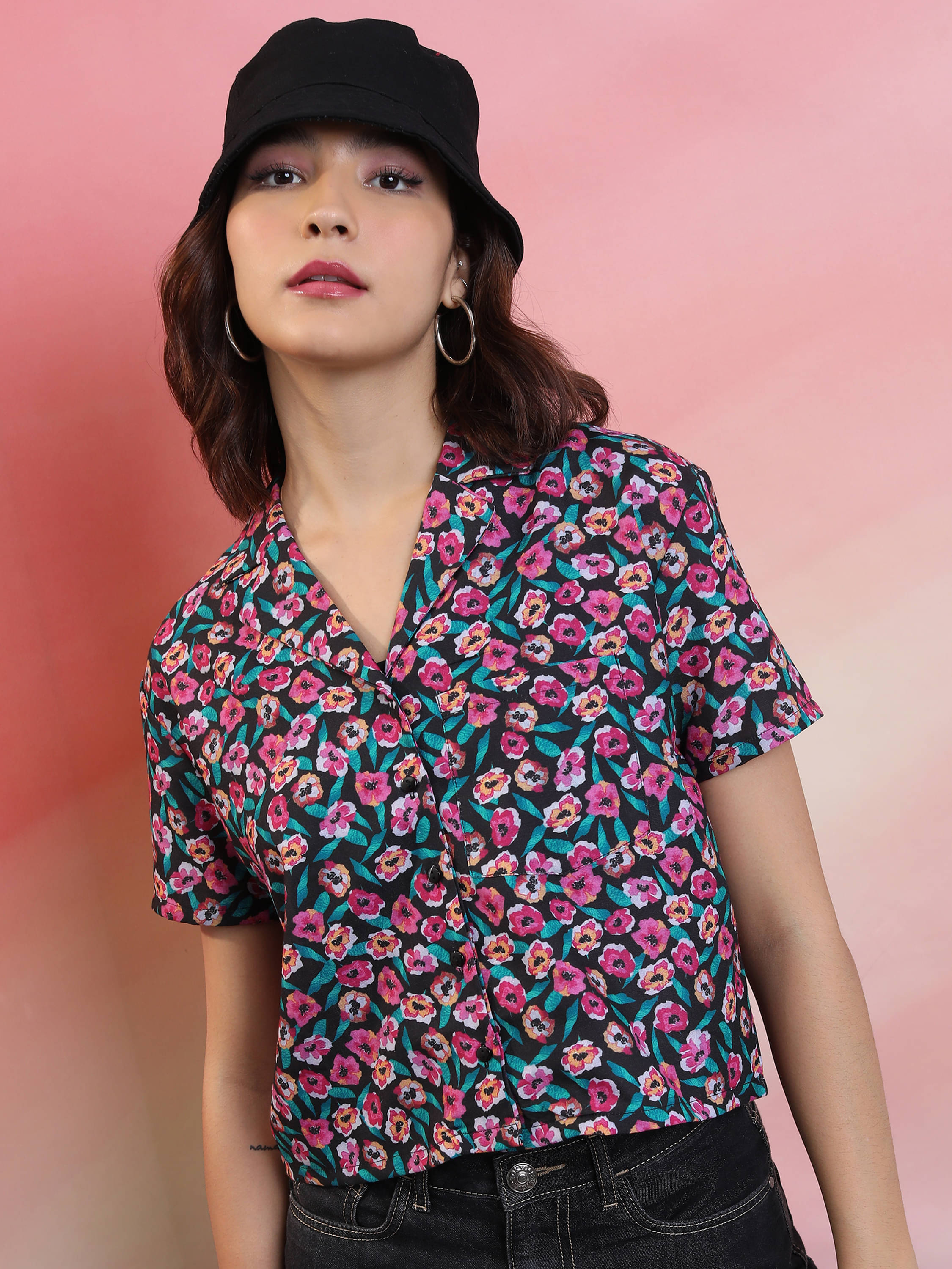 Tokyo Talkies Women Printed Polyester Shirt ( Multicolor ) Tokyo Talkies Women Printed Polyester Shirt ( Multicolor )