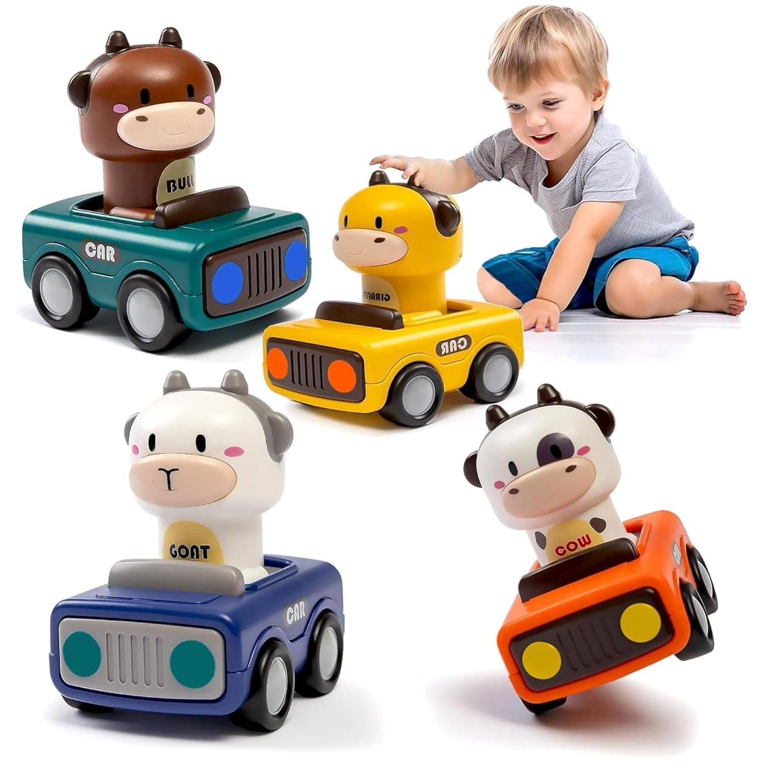     			Toybharat Pressing go Animal Car N Go Toys | Kids Gift| Any Color & Shapes Animals Cars Friction Powered Toy