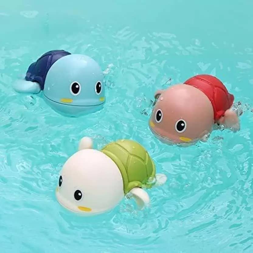 WISHKEY Swimming Turtle Bath Toy for Babies, Floating Toys for