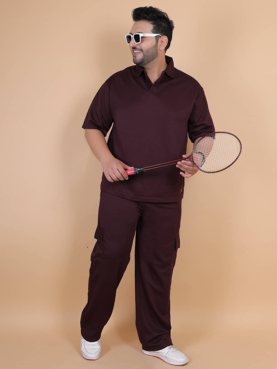     			YHA Men's T-shirt With Trackpants Co-Ords Set ( Pack of 1 , Wine )