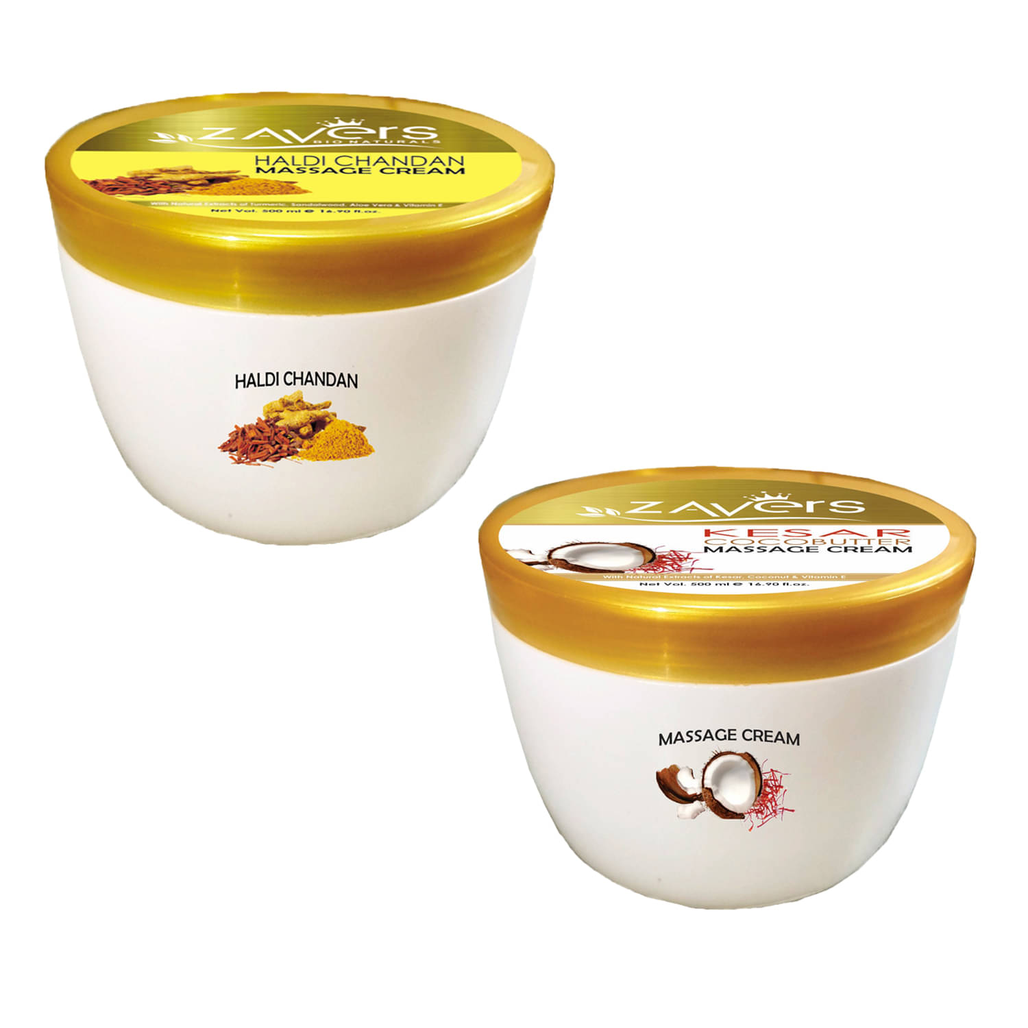     			Zavers Haldi Chandan And Cocobutter Massage Cream 500ml (Pack of 2)