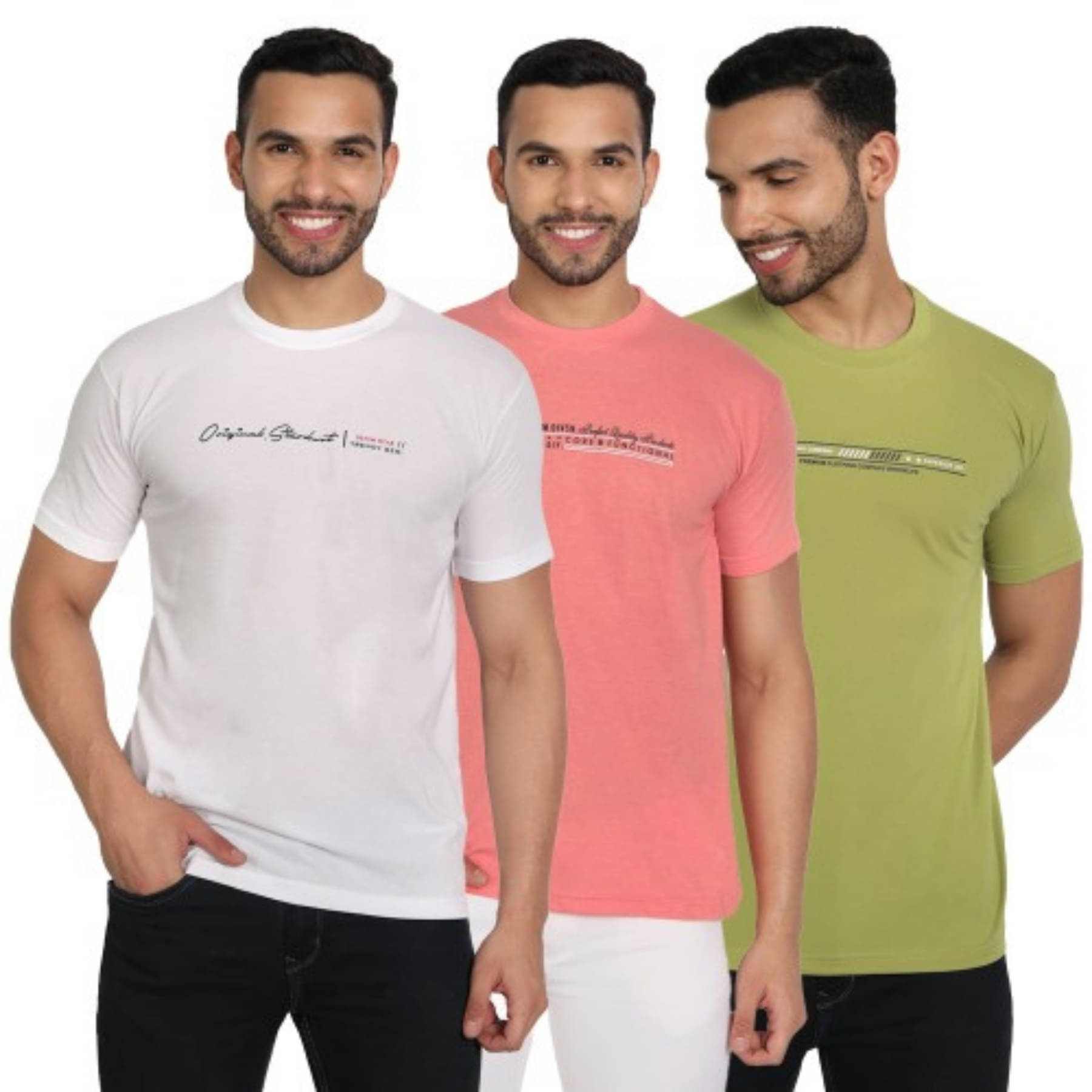 ZEFFORA Men Cotton Blend Regular Fit Solid T-Shirt ( Multicolor12 )     			ZEFFORA Men Cotton Blend Regular Fit Solid T-Shirt ( Multicolor12 )