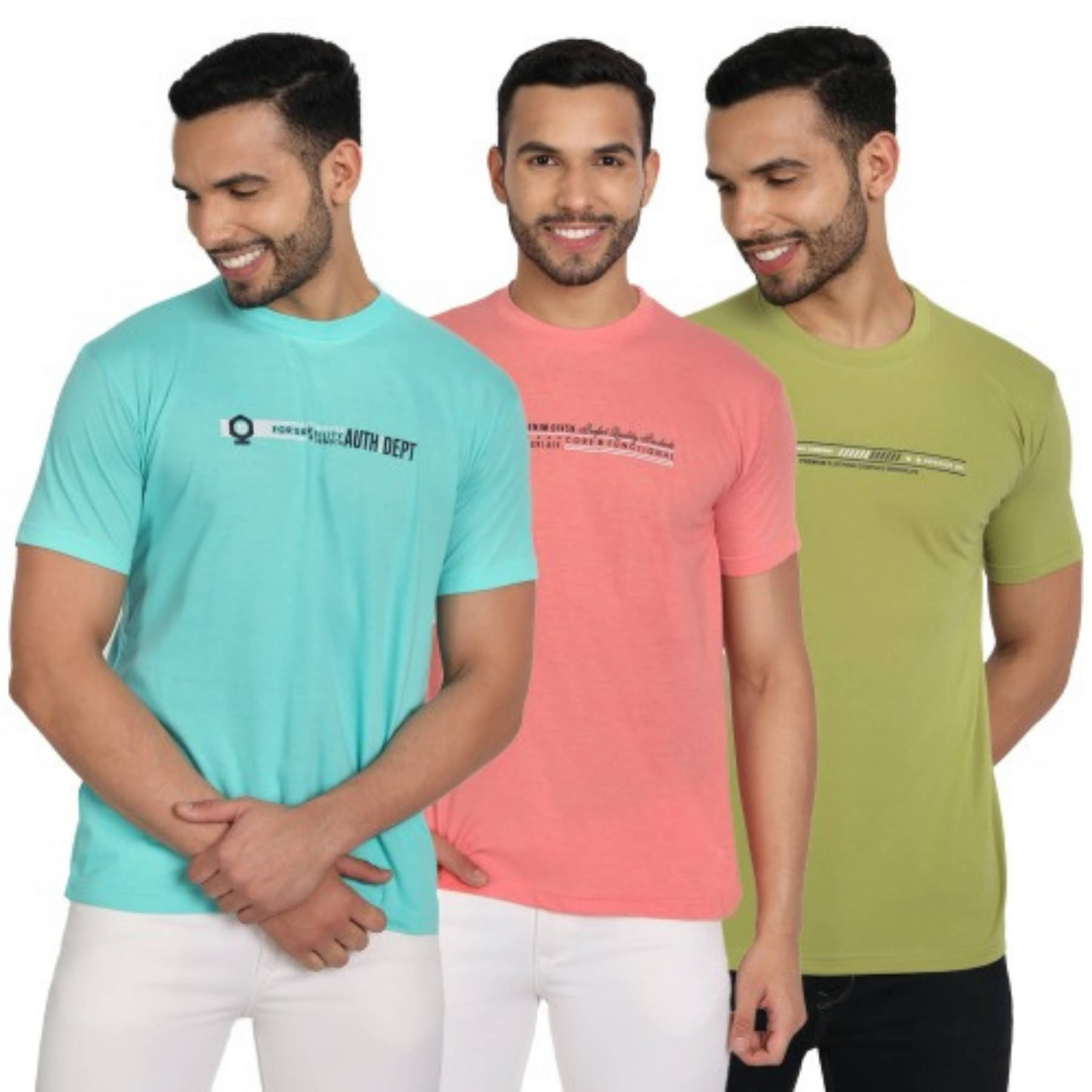     			ZEFFORA Men Cotton Blend Regular Fit Solid T-Shirt ( Multicolor11 )
