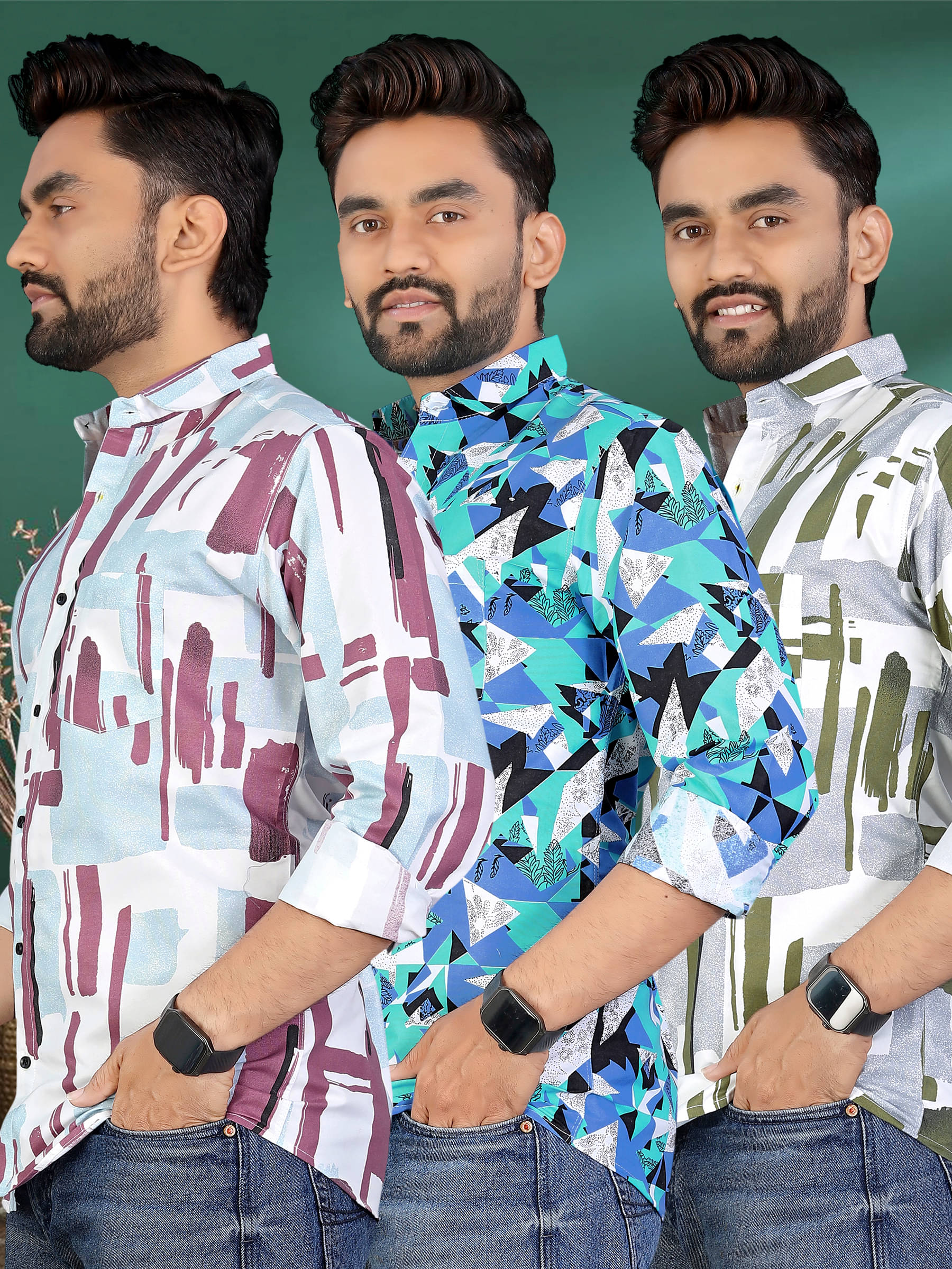 adwynpeter 100% Cotton Regular Fit Printed Full Sleeves Men's Casual Shirt - Multicolor 7 ( Pack of 3 ) adwynpeter 100% Cotton Regular Fit Printed Full Sleeves Men's Casual Shirt - Multicolor 7 ( Pack of 3 )