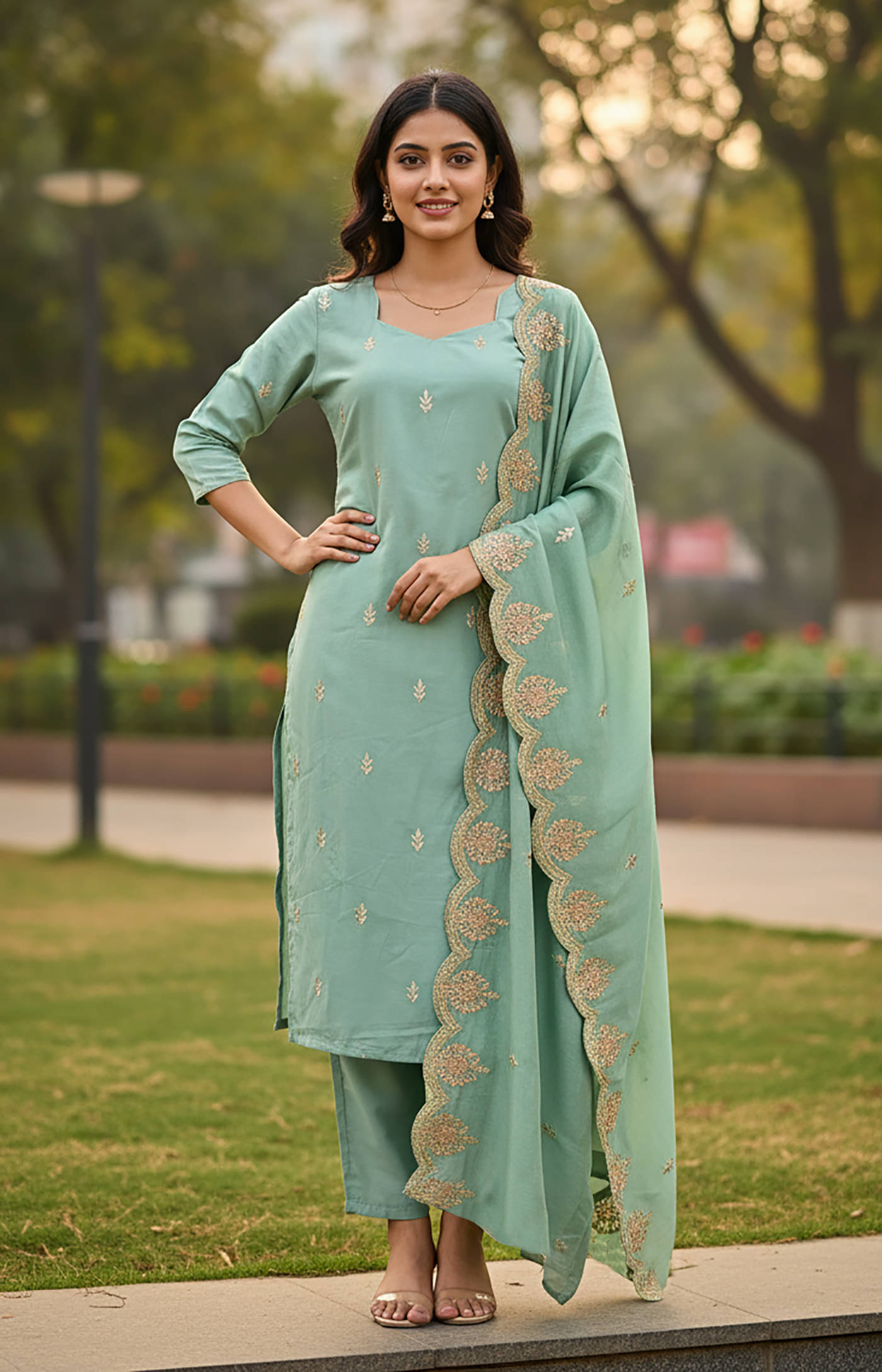 kedar fab Women Cotton Blend Embroidered Straight Kurti With Pants ( Mint Green ) kedar fab Women Cotton Blend Embroidered Straight Kurti With Pants ( Mint Green )