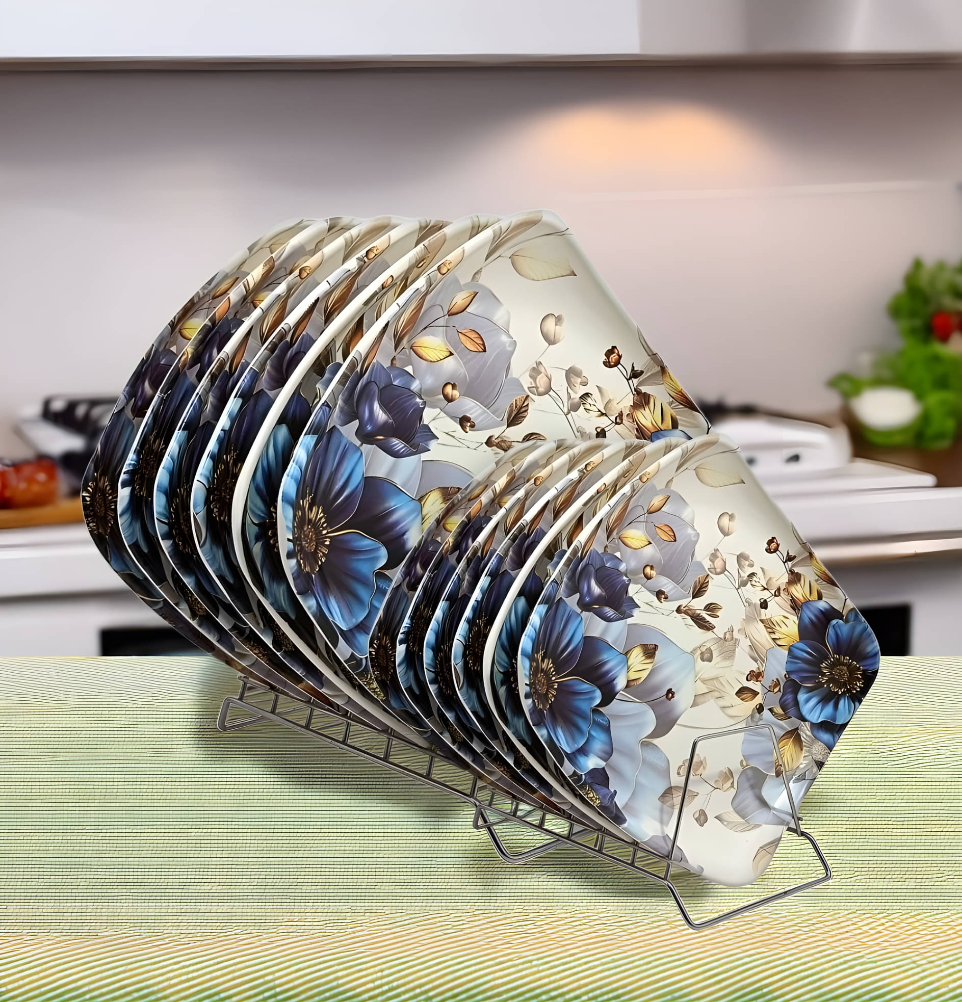 kitchrox 12 Pcs Melamine Multi Color Full Plate & Half Plate kitchrox 12 Pcs Melamine Multi Color Full Plate & Half Plate