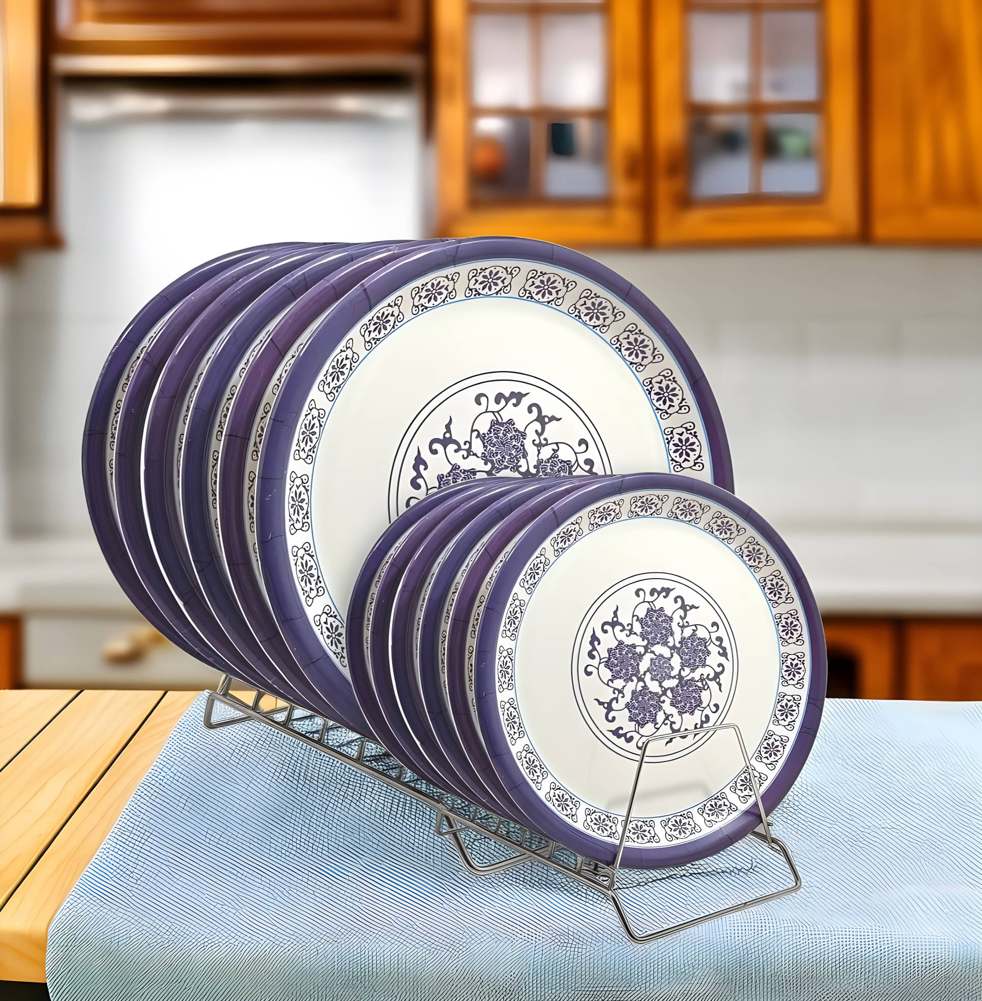 kitchrox 12 Pcs Melamine Multi Color Full Plate & Half Plate     			kitchrox 12 Pcs Melamine Multi Color Full Plate & Half Plate
