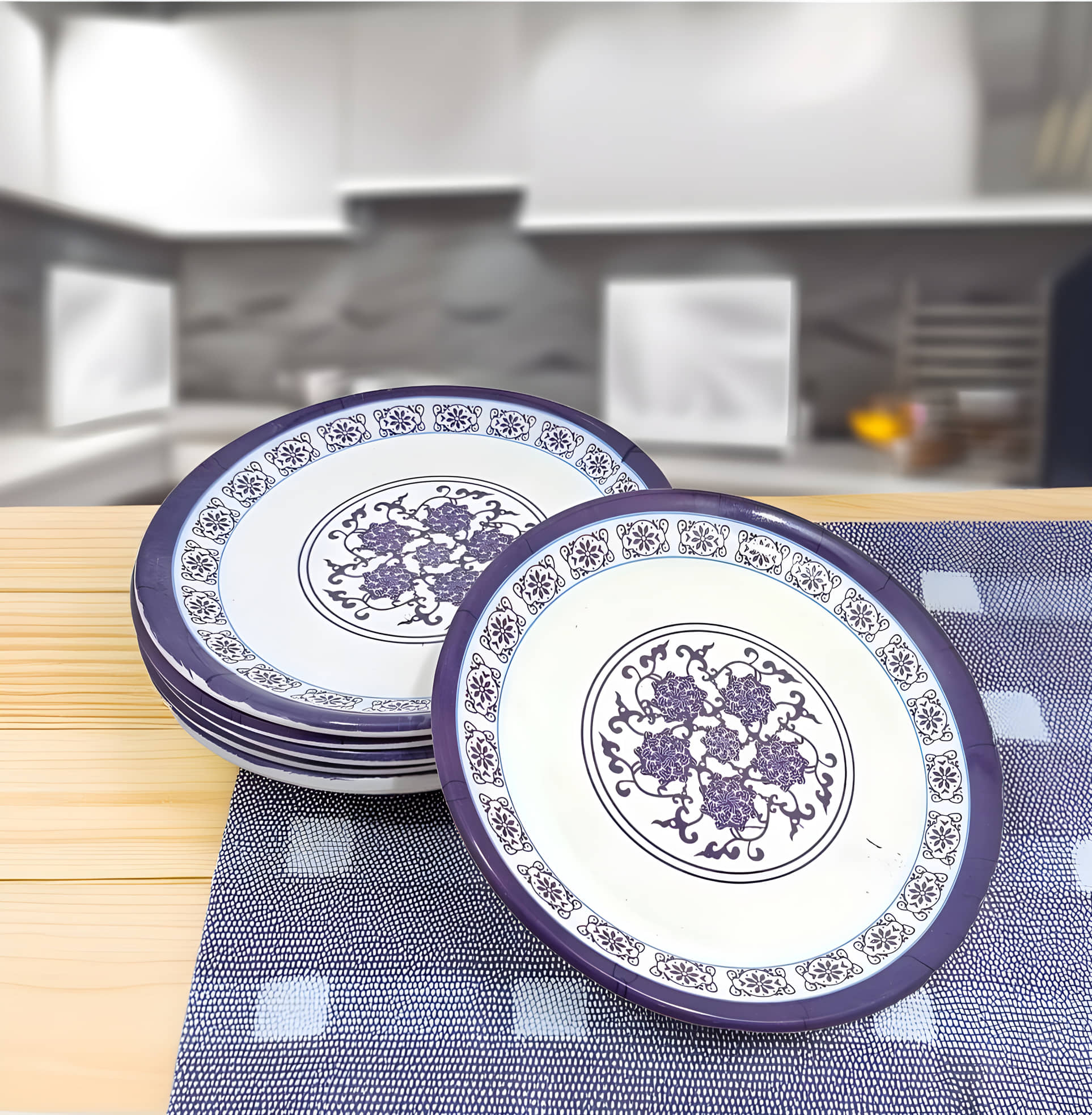 kitchrox 6 Pcs Melamine Multi Color Quarter Plate