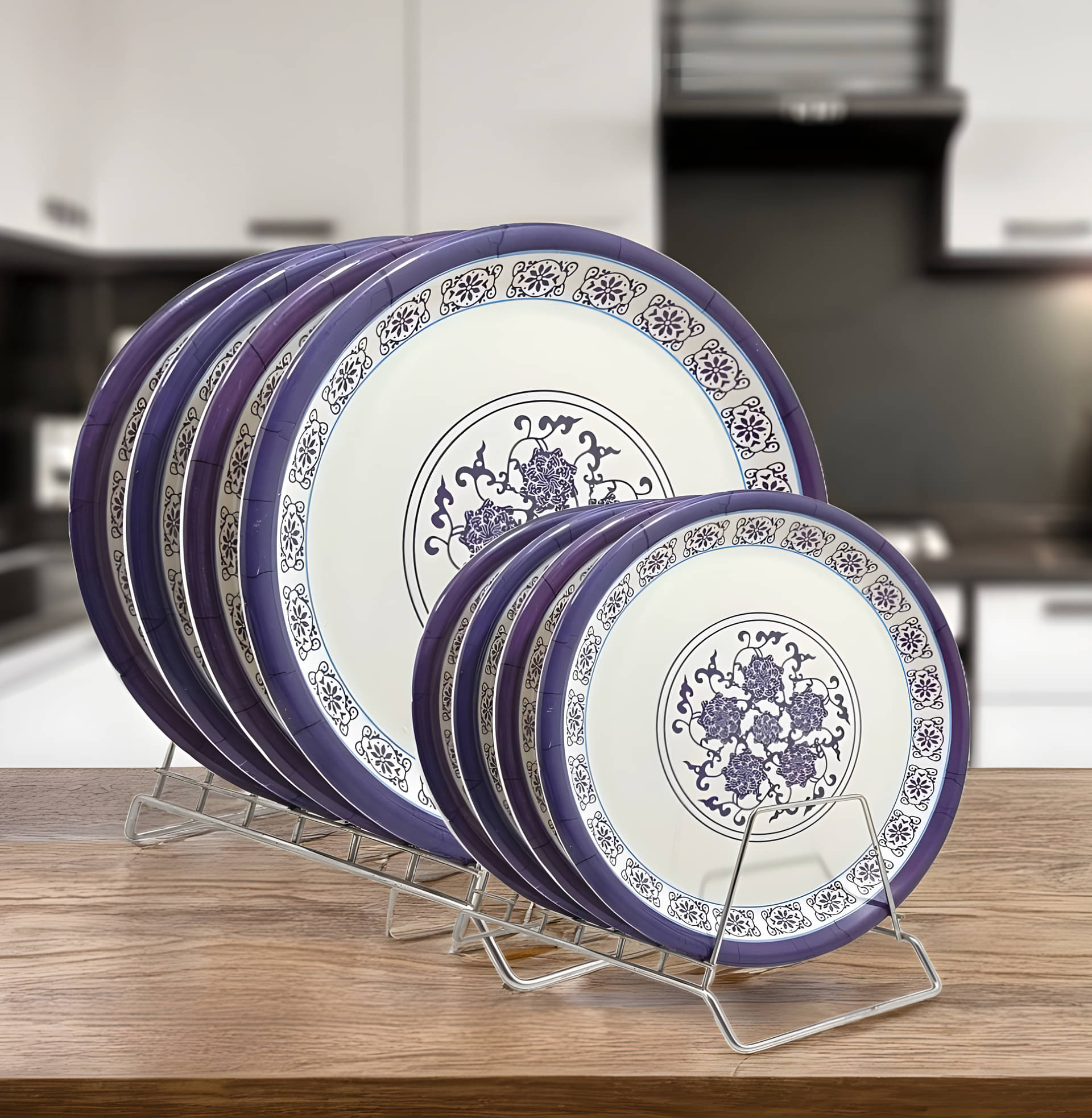 kitchrox 8 Pcs Melamine Multi Color Full Plate & Half Plate     			kitchrox 8 Pcs Melamine Multi Color Full Plate & Half Plate