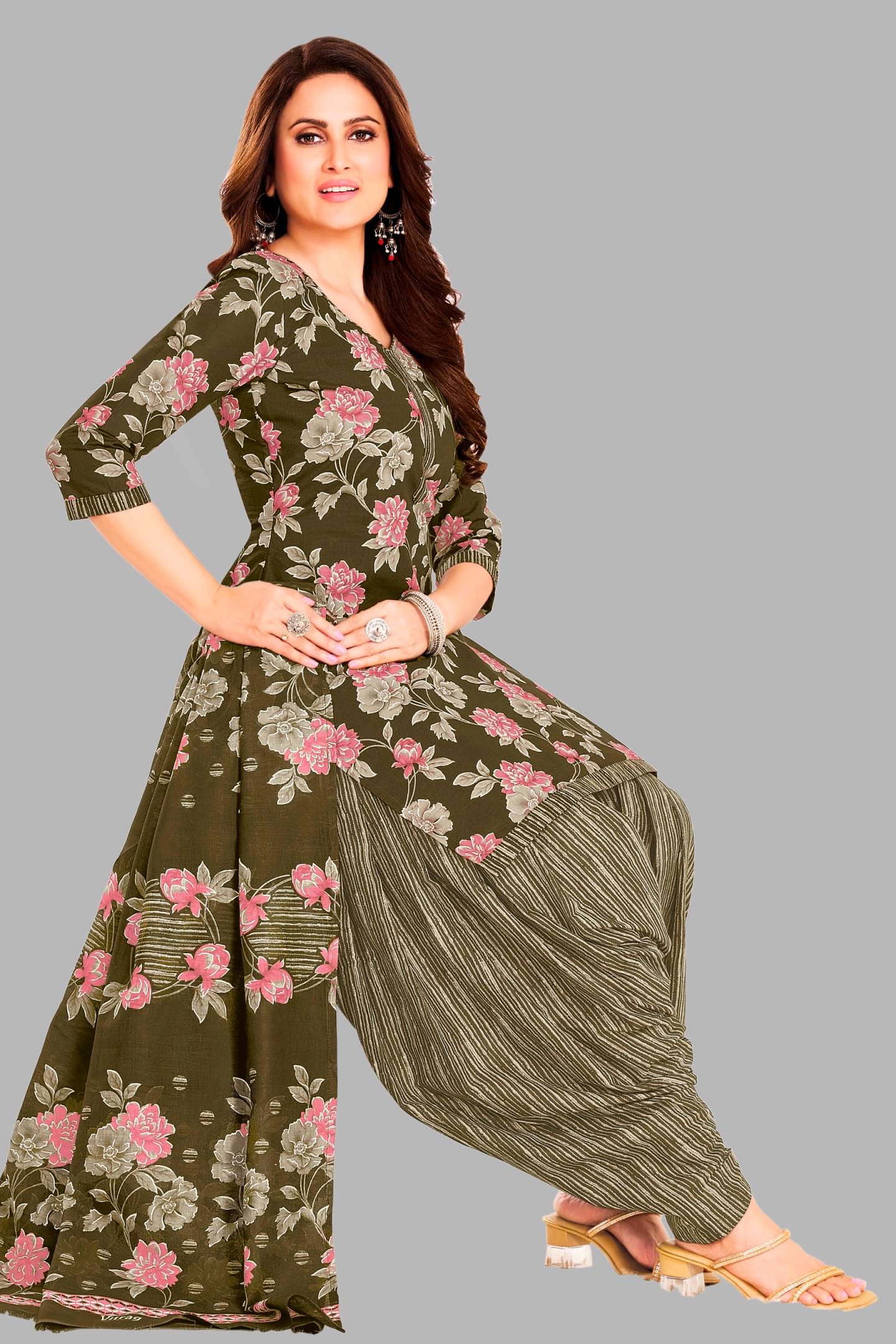 shree jeenmata collection Women Cotton Unstitched Dress Material ( Green ) shree jeenmata collection Women Cotton Unstitched Dress Material ( Green )