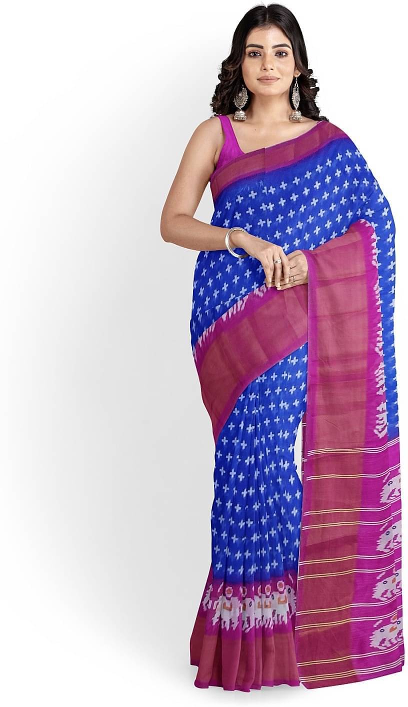     			varutex Art Silk Printed Regular Saree With Unstitched Blouse Piece ( Blue )