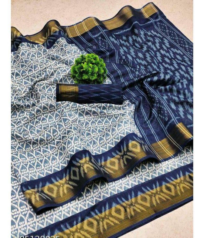 varutex Cotton Silk Applique Regular Saree With Unstitched Blouse Piece ( Blue ) varutex Cotton Silk Applique Regular Saree With Unstitched Blouse Piece ( Blue )