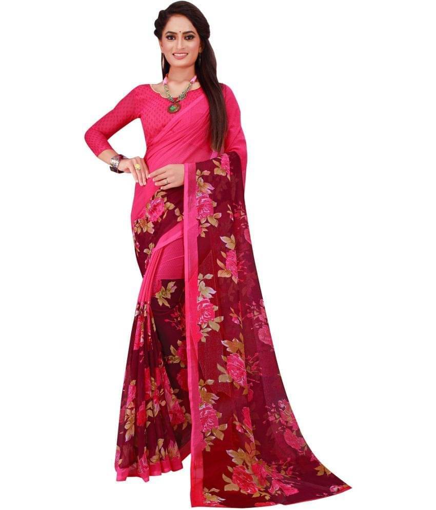     			varutex Cotton Silk Applique Regular Saree With Unstitched Blouse Piece ( Pink )
