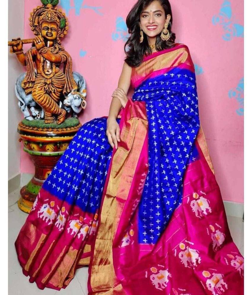     			varutex Cotton Silk Applique Regular Saree With Unstitched Blouse Piece ( Purple )