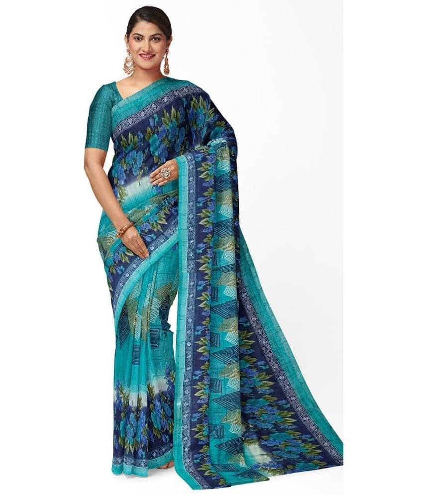     			varutex Cotton Silk Applique Regular Saree With Unstitched Blouse Piece ( Green )