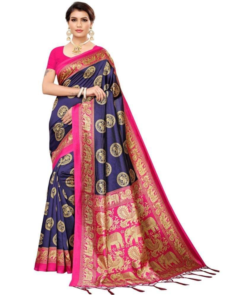     			varutex Cotton Silk Embellished Regular Saree With Unstitched Blouse Piece ( Blue )