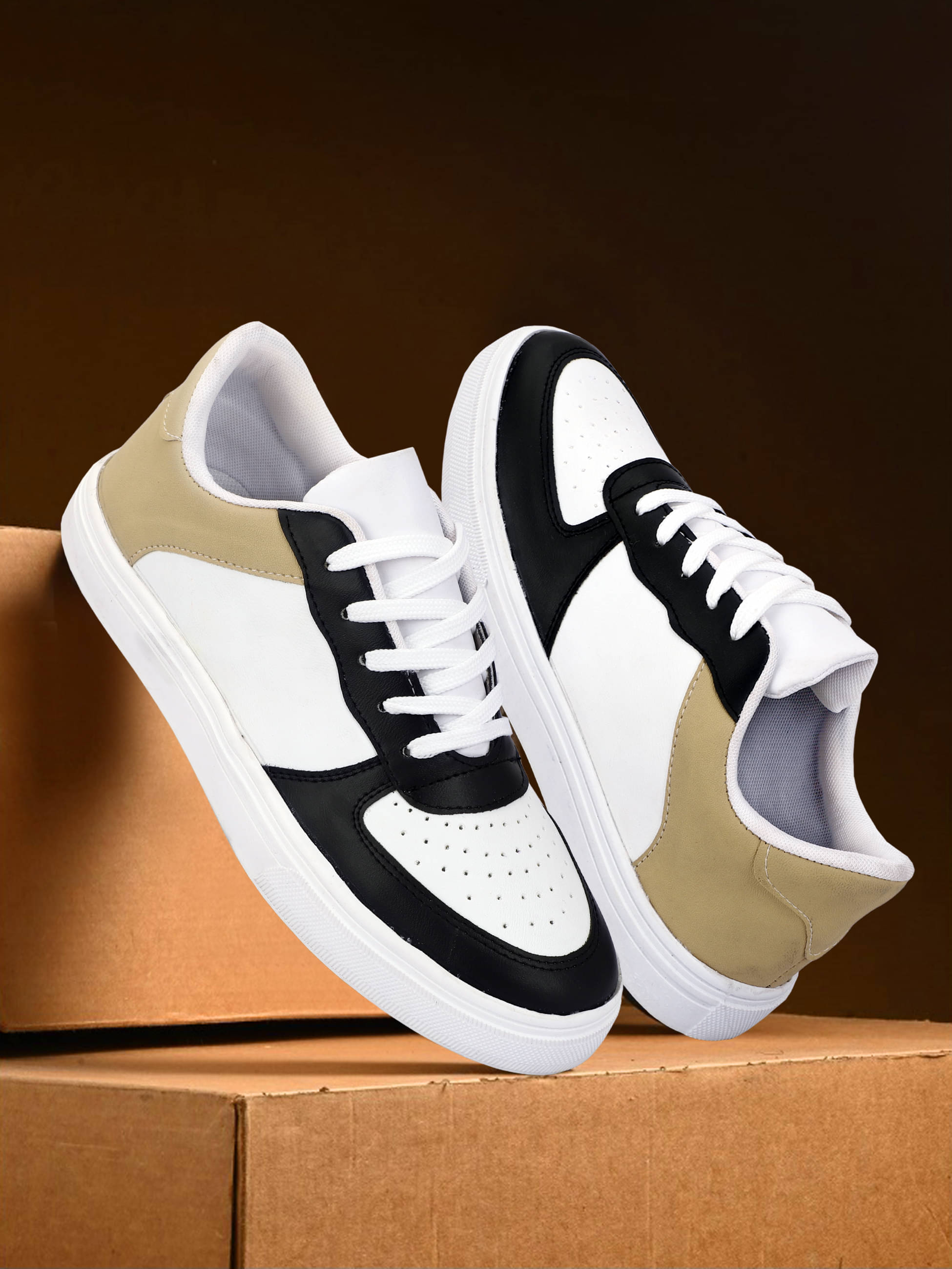     			ADISO Trendy ,outdoor stylish casual Cream Men's Lifestyle Shoes
