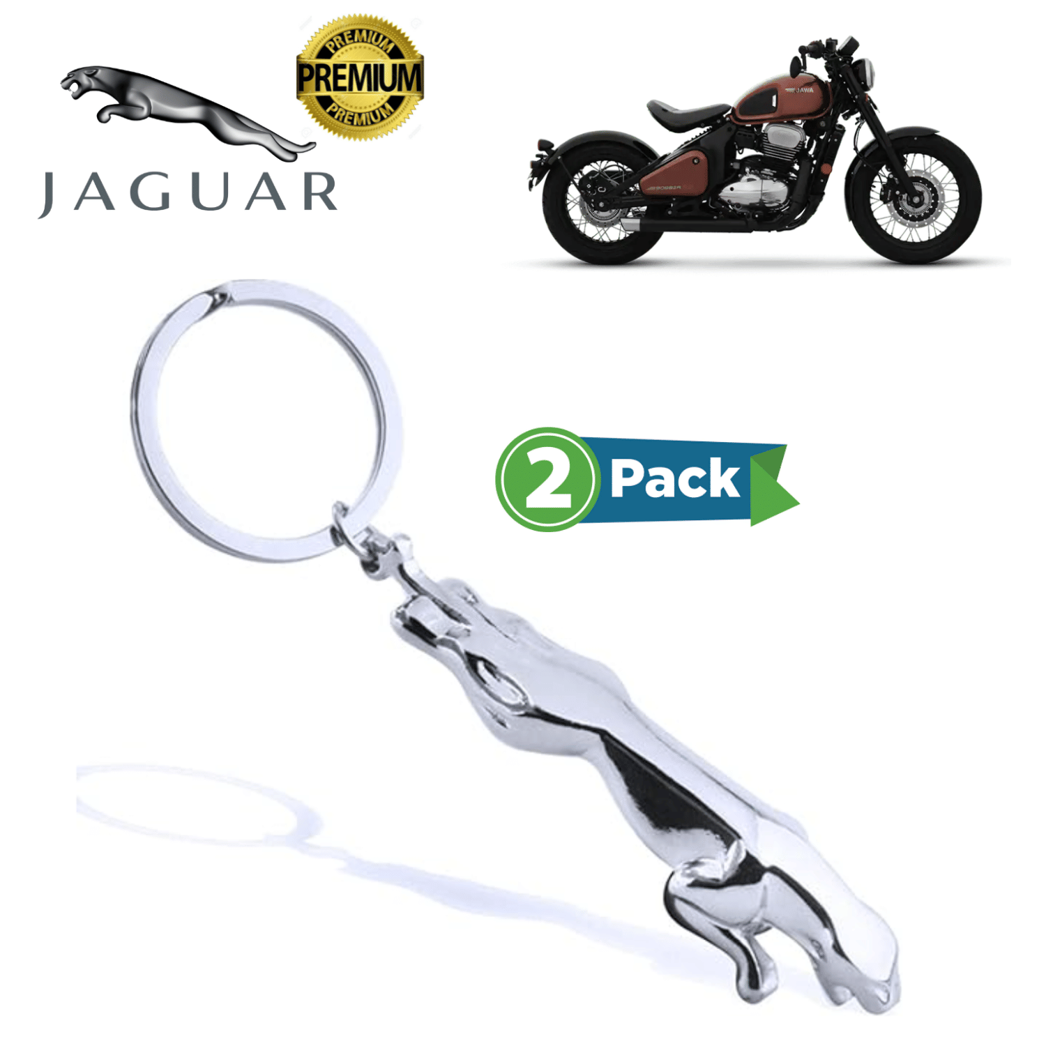     			AKSMIT Silver Men's Regular Keychain ( Pack of 2 )