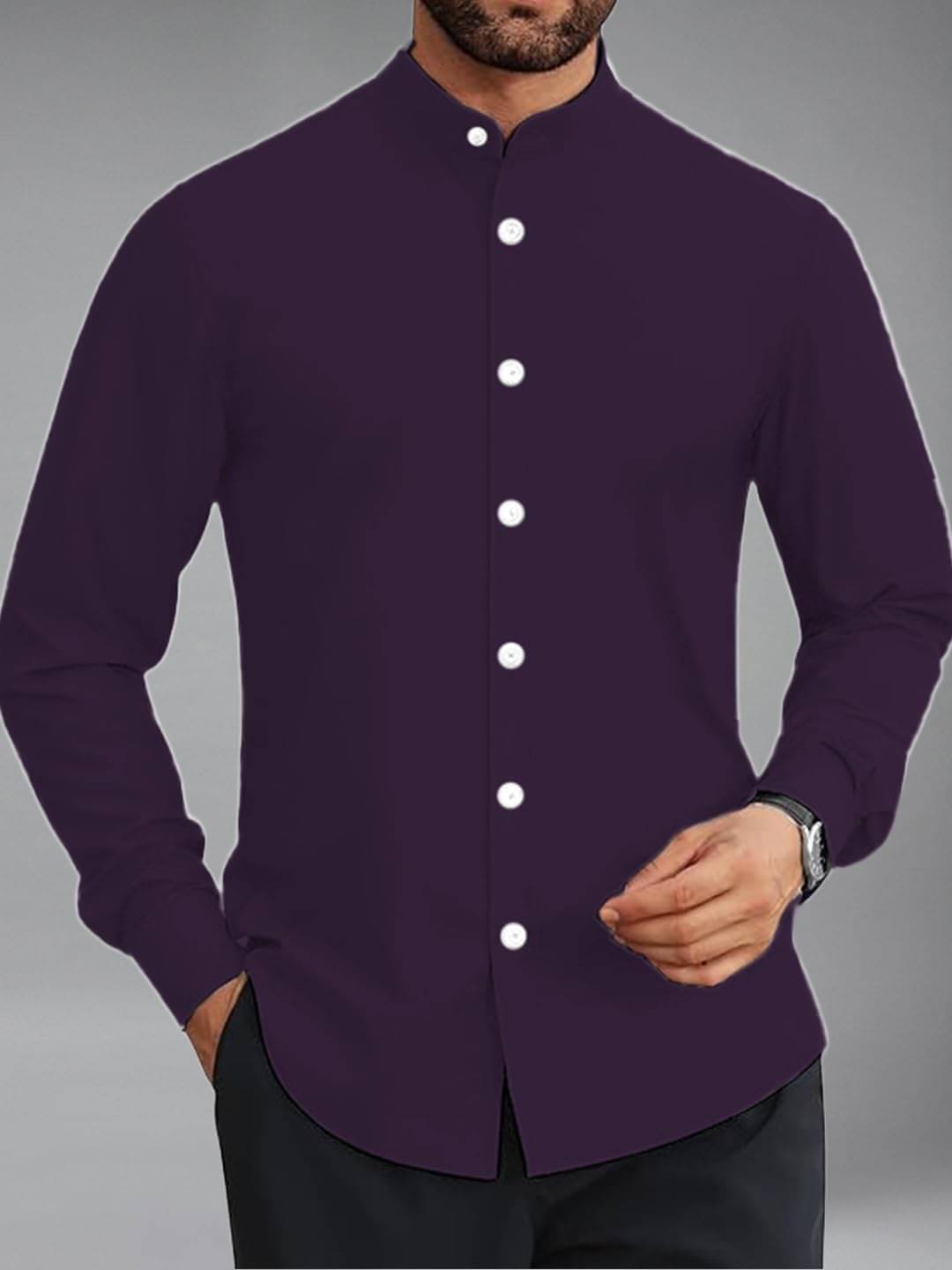 Apektra Cotton Blend Slim Fit Solids Full Sleeves Men's Casual Shirt - Purple ( Pack of 1 ) Apektra Cotton Blend Slim Fit Solids Full Sleeves Men's Casual Shirt - Purple ( Pack of 1 )