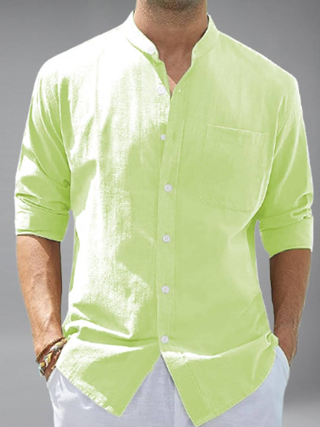     			Apektra Cotton Blend Slim Fit Solids Full Sleeves Men's Casual Shirt - Sea Green ( Pack of 1 )