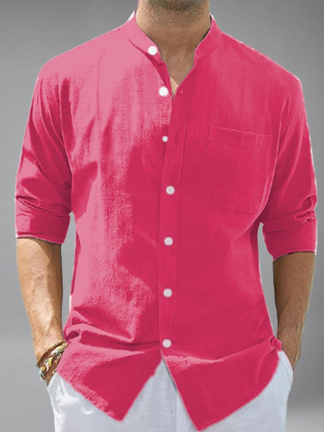     			Apektra Cotton Blend Slim Fit Solids Full Sleeves Men's Casual Shirt - Pink ( Pack of 1 )
