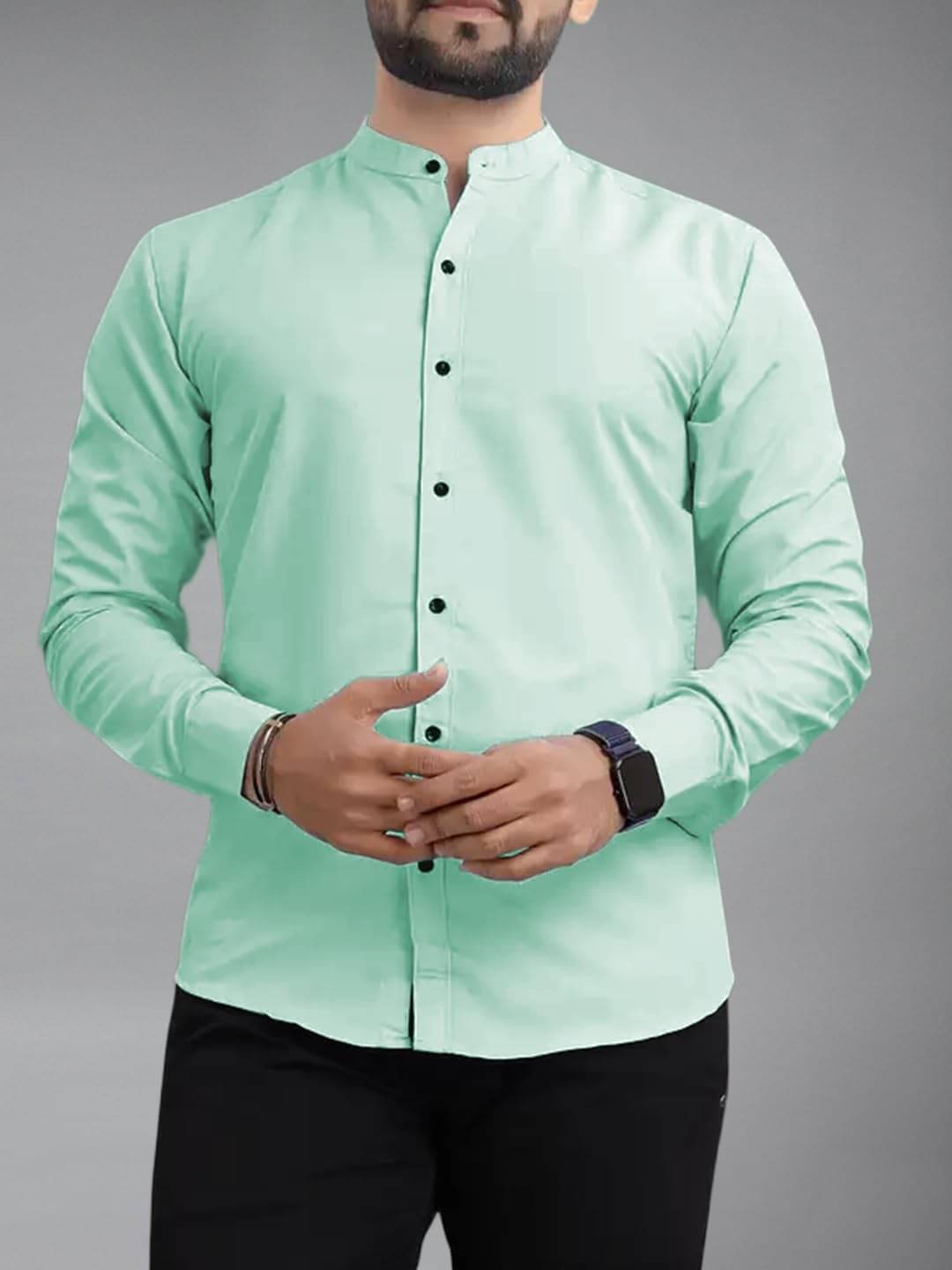     			Apektra Cotton Blend Slim Fit Solids Full Sleeves Men's Casual Shirt - Light Blue ( Pack of 1 )