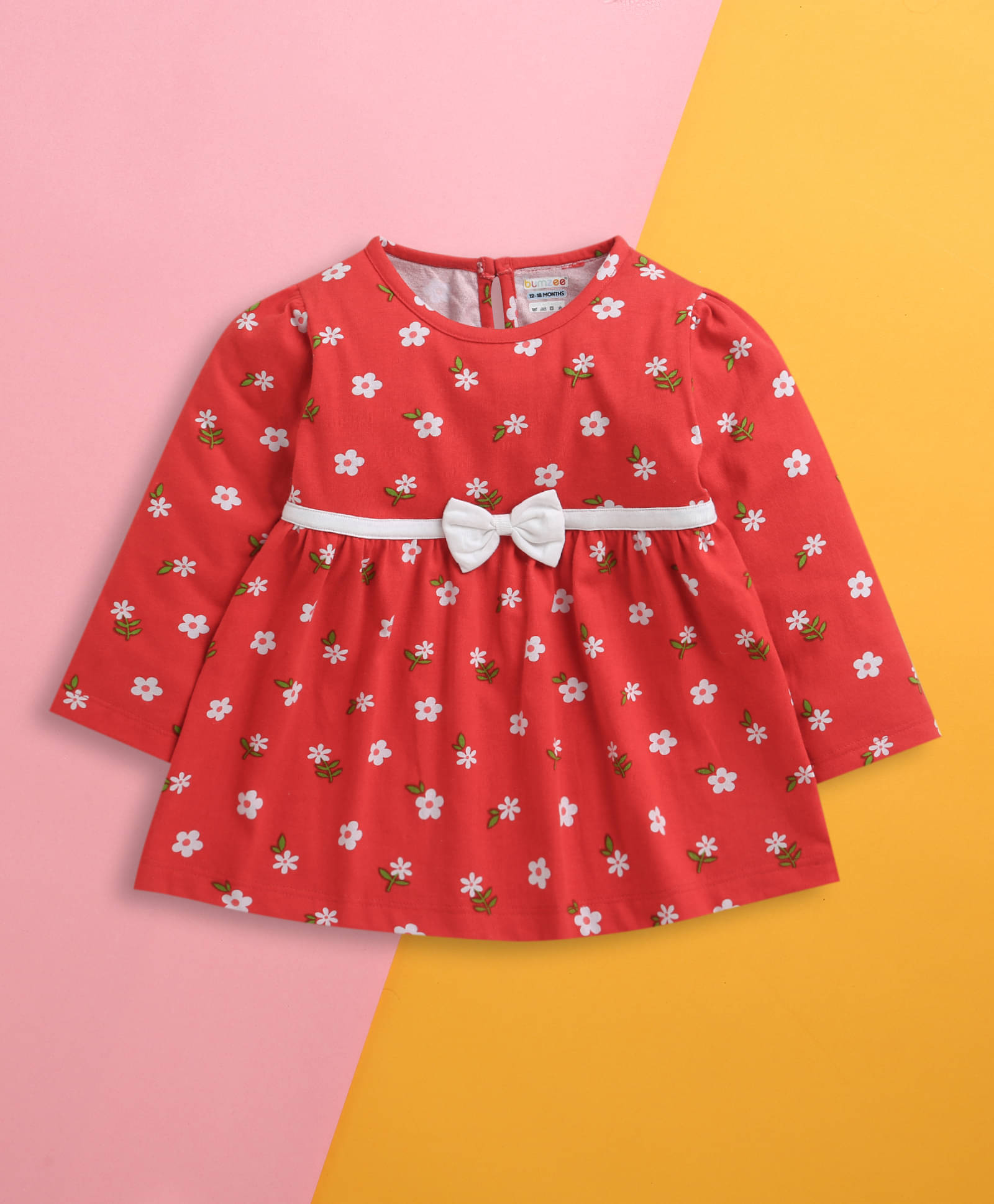    			BUMZEE Pack of 1 Baby Girls Cotton Dress ( Red )