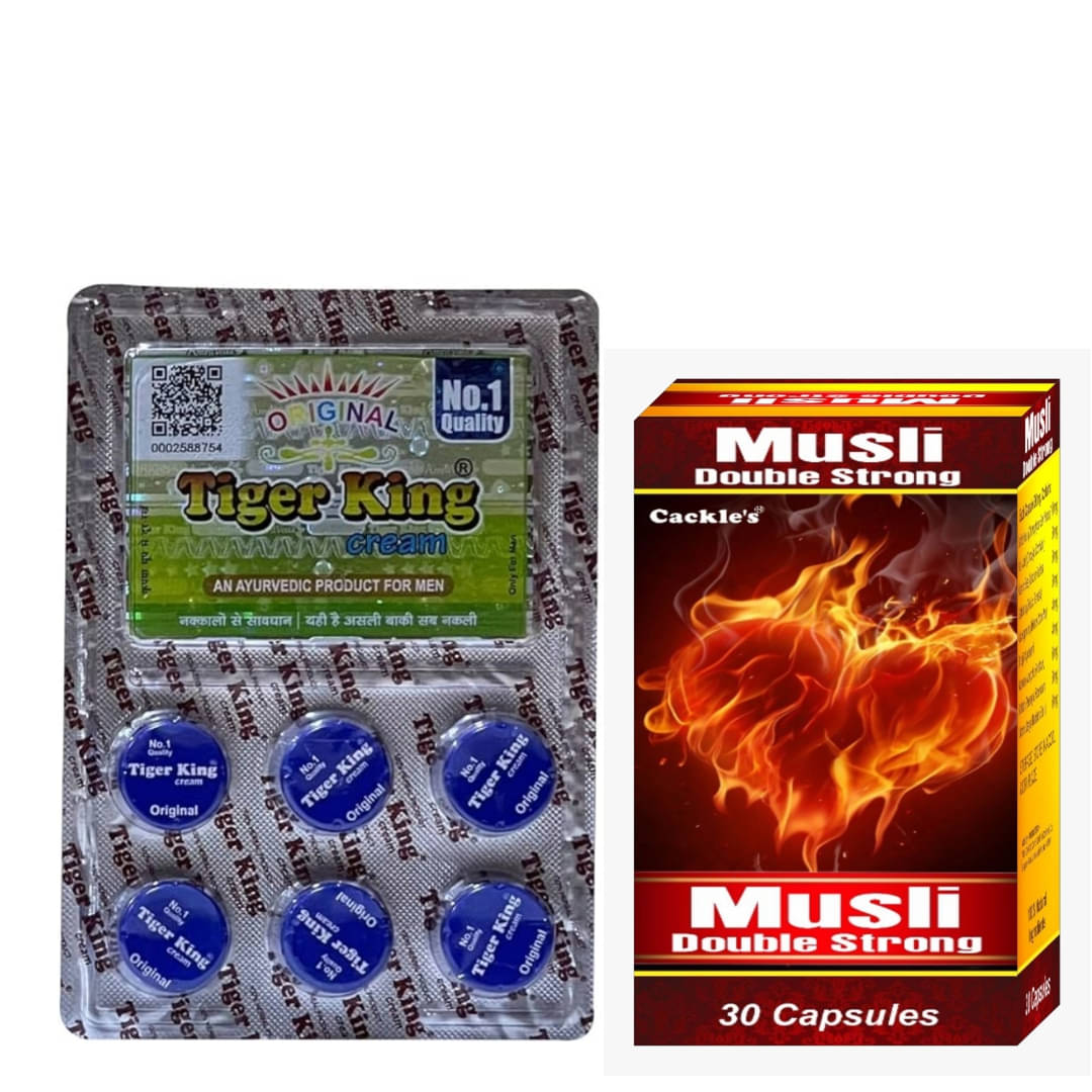     			Cackle's Double Strong Musli Capsule 30no.s & Tiger King Cream Combo
