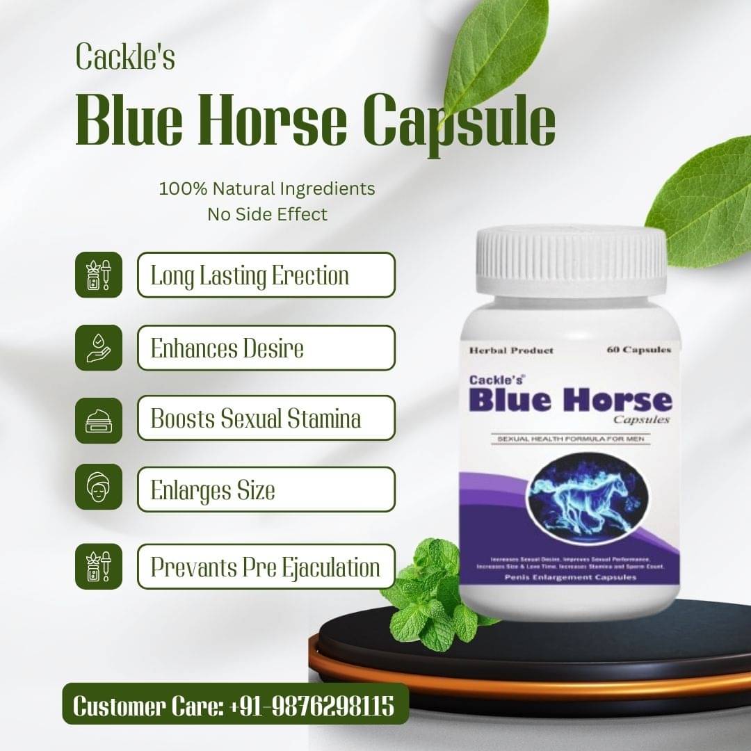 Cackle's Blue Horse Capsule for Men Libido Booster, Pack of 60 no.s Cackle's Blue Horse Capsule for Men Libido Booster, Pack of 60 no.s