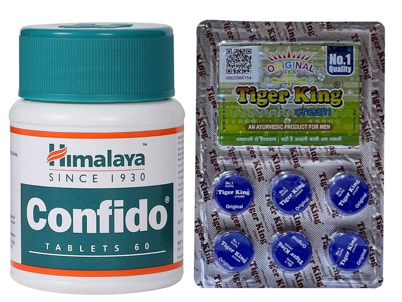     			Ayurvedic Himalaya Confido Tablet 60no.s & Tiger King Cream 1.2gm Pack of 1 Combo Pack For Men