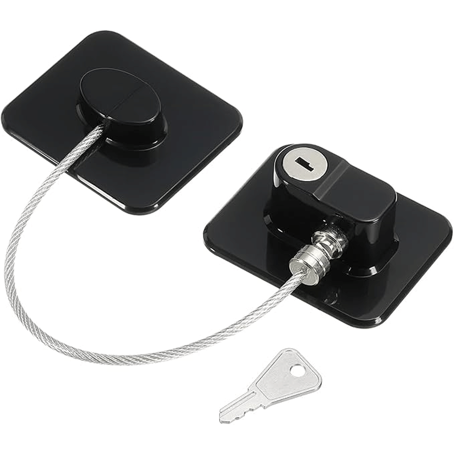     			Child Safety Device Refrigerator Door Lock With Key And Adhesives, Cabinet Restrictor Cable For Baby And Toddler, Lock For Cupboards, Drawers, Fridge, Wardrobe (Pack Of 1)