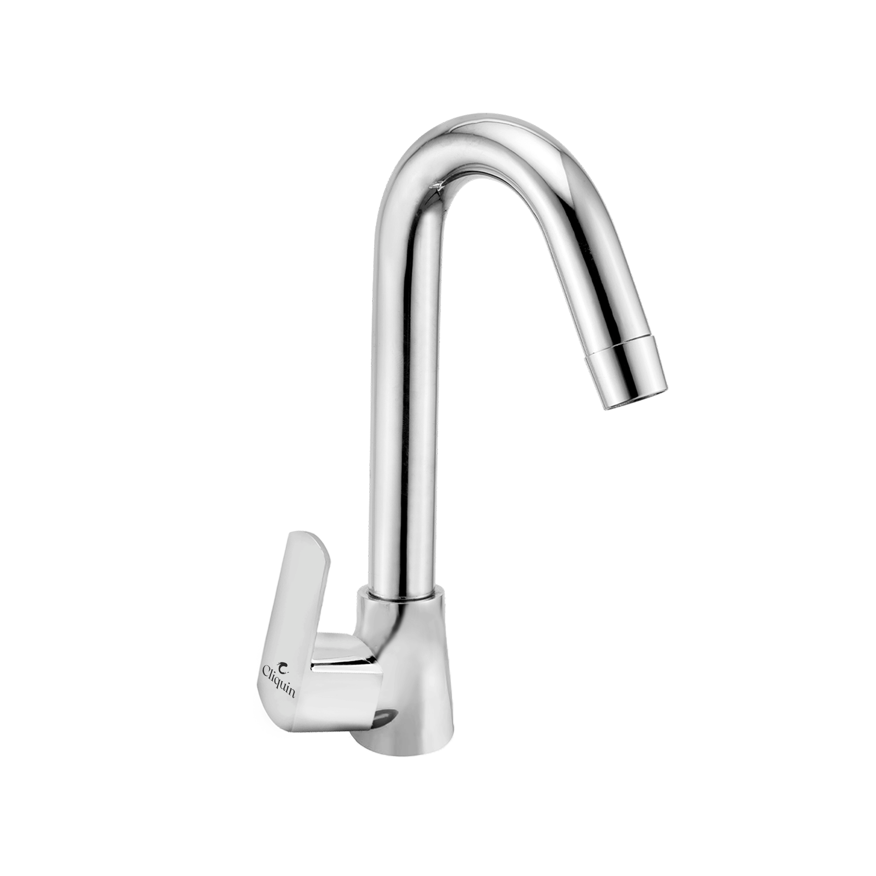    			Cliquin Cubix Swan Neck Pillar Tap with Left Handle Brass Wash Basin Tap (Pillar Cock)